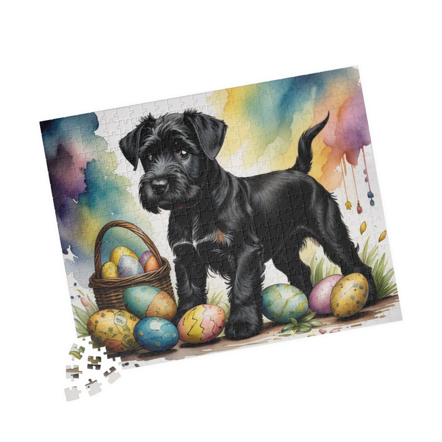 Schnauzer (Black) Easter Puppy Puzzle - Dog Lovers, Mental Health Benefits, Holiday Fun, Mindfulness, Stress Relief, Festive Gift