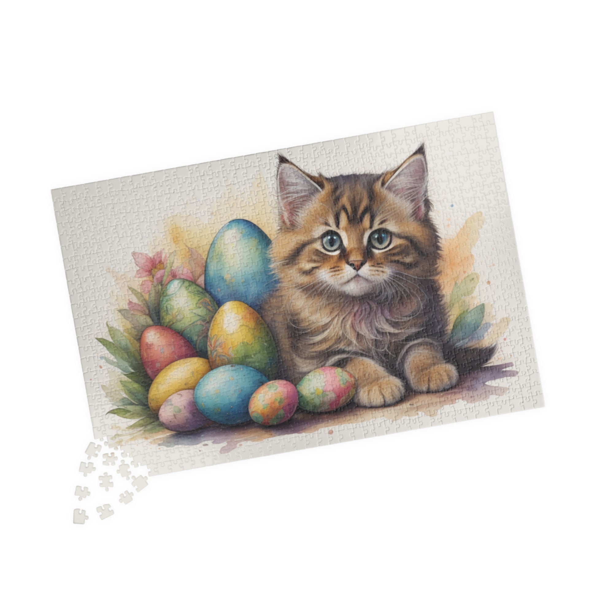 Siberian Easter Kitten Puzzle - Cat Lovers, Mental Health Benefits, Holiday Fun, Mindfulness, Stress Relief, Festive Gift