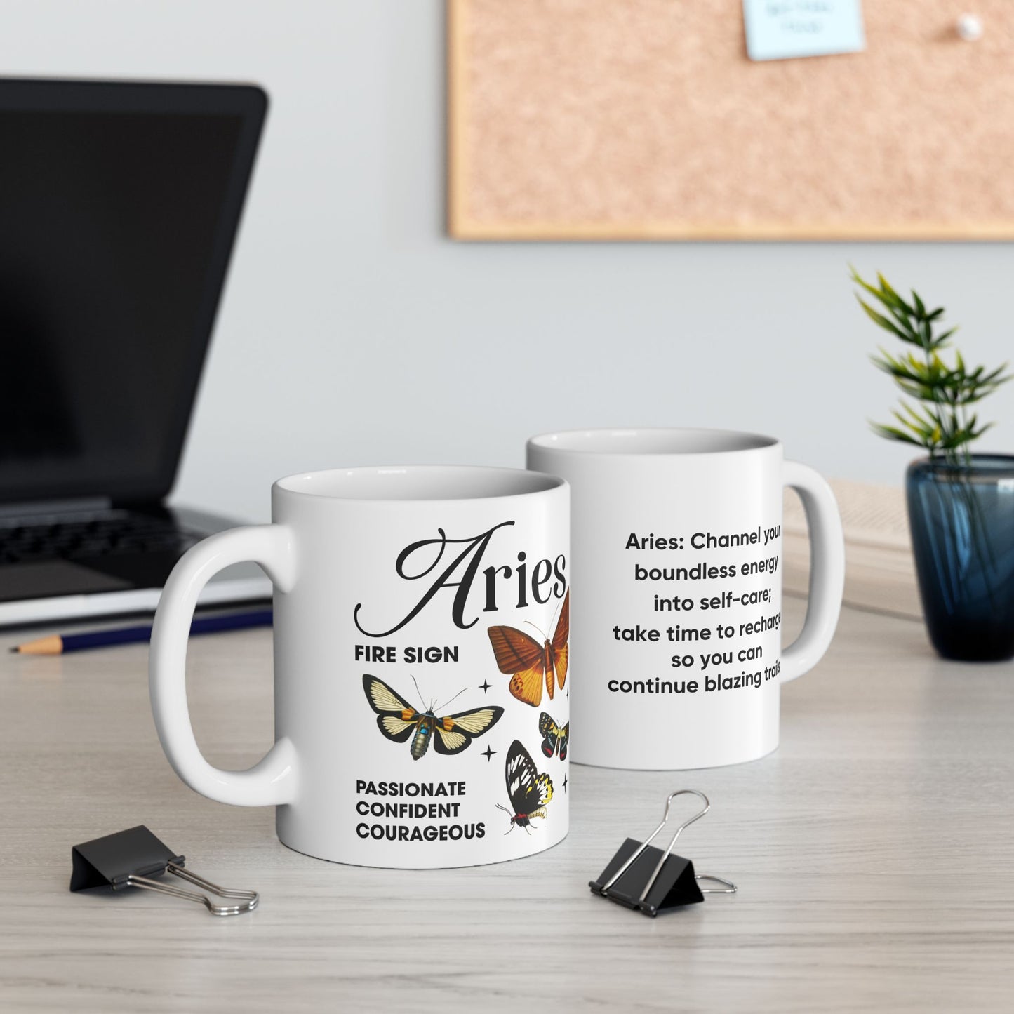 Aries zodiac mug, custom horoscope coffee cup, astrology birthday gift for Aries star sign fans