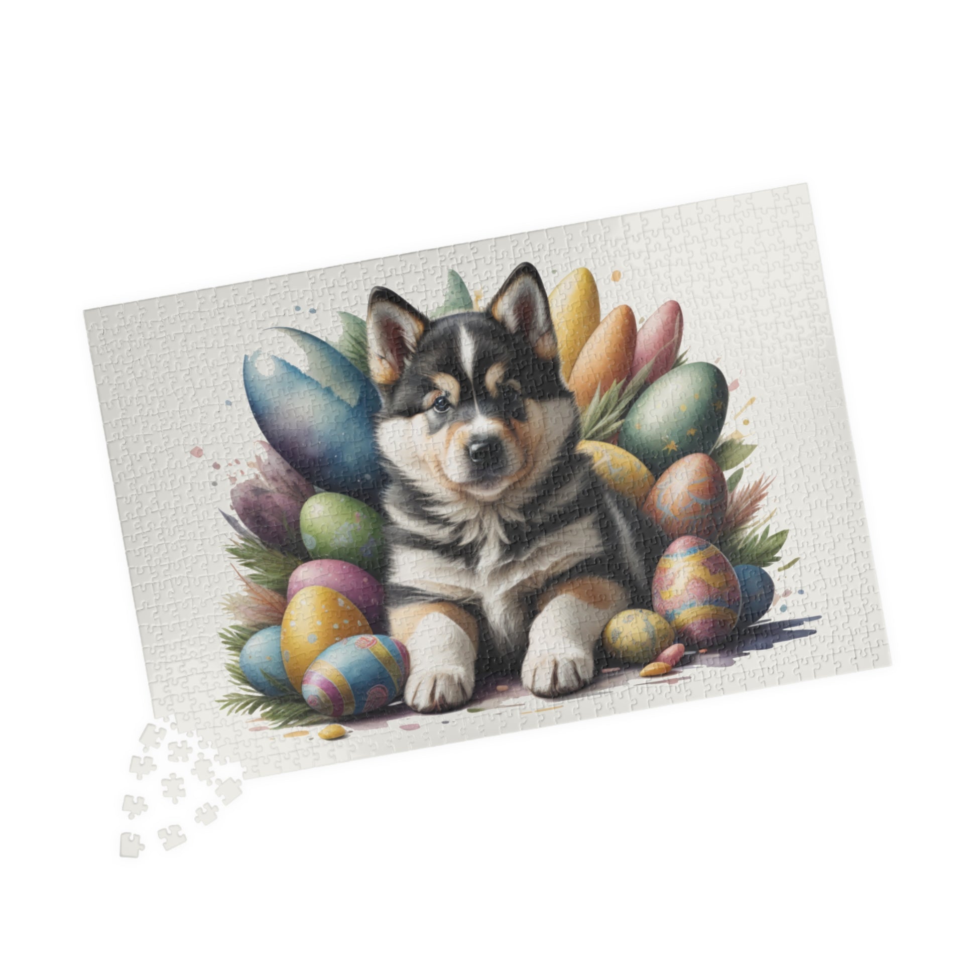 Alaskan Malamute Easter Puppy Puzzle - Dog Lovers, Mental Health Benefits, Holiday Fun, Mindfulness, Stress Relief, Festive Gift
