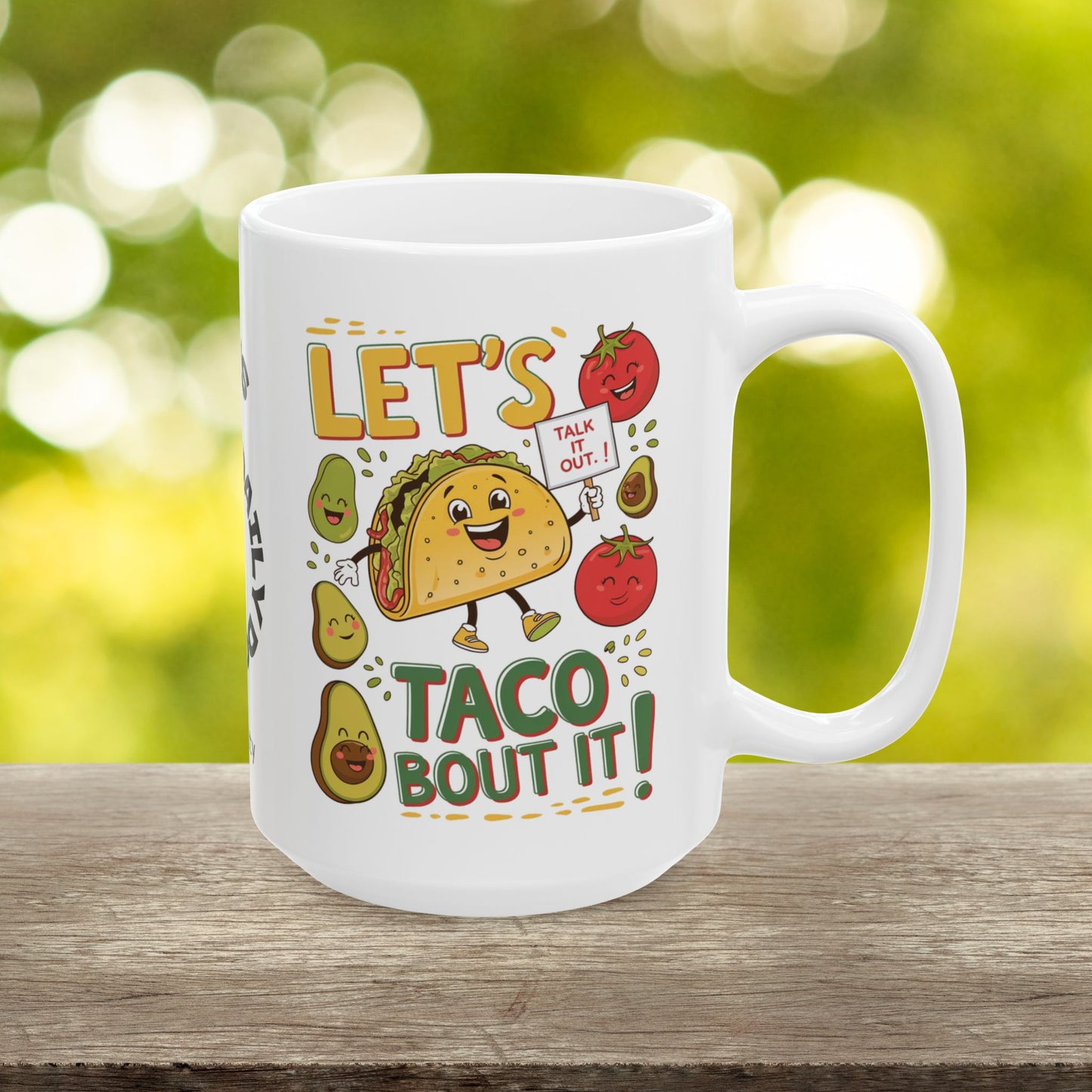 Let's Taco Bout It Funny Mental Health Mug, Stylish Ceramic Coffee Cup, Positive Affirmation Gift, Anxiety Relief, Self-Care Mug, Therapist Office Décor