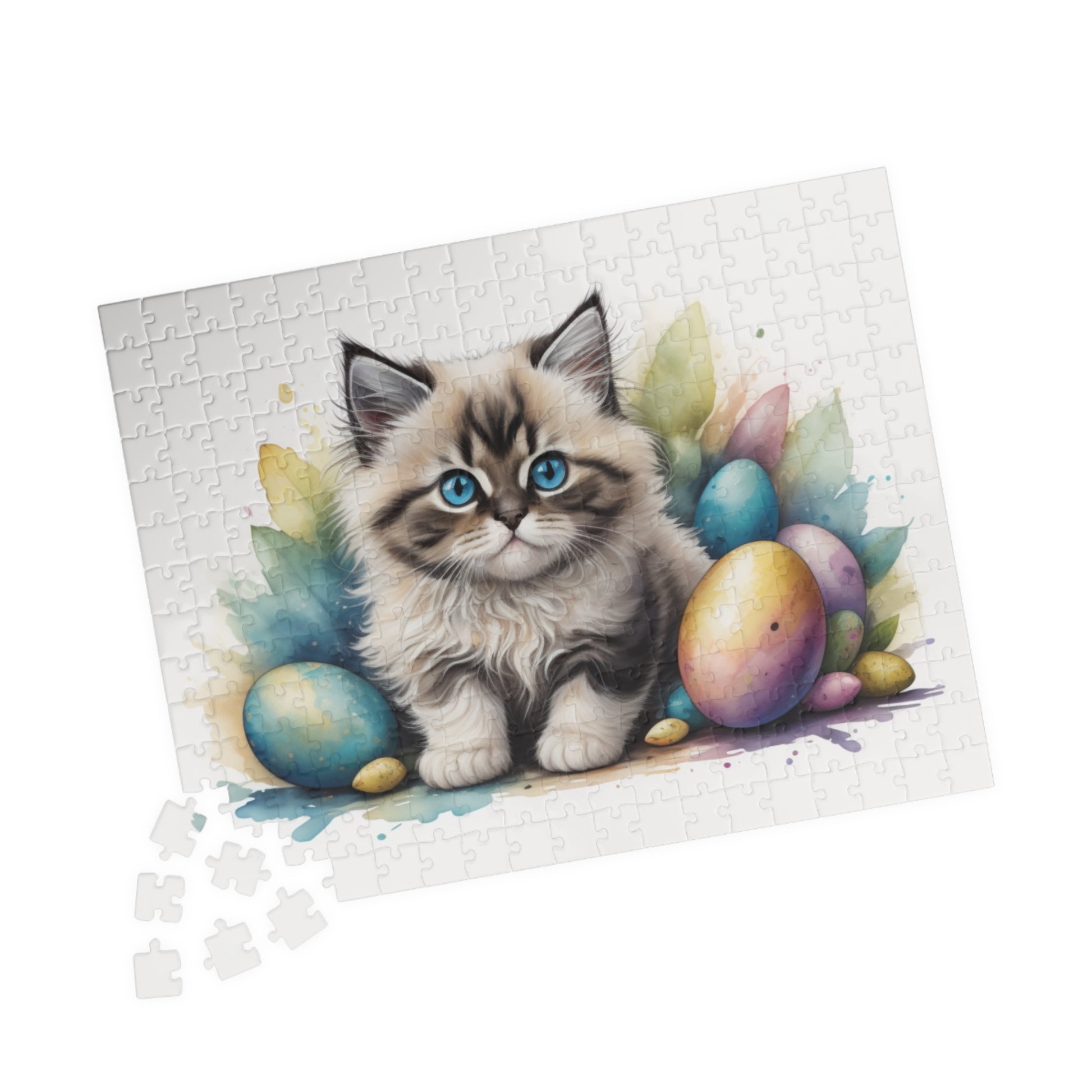 Ragdoll Easter Kitten Puzzle - Cat Lovers, Mental Health Benefits, Holiday Fun, Mindfulness, Stress Relief, Festive Gift