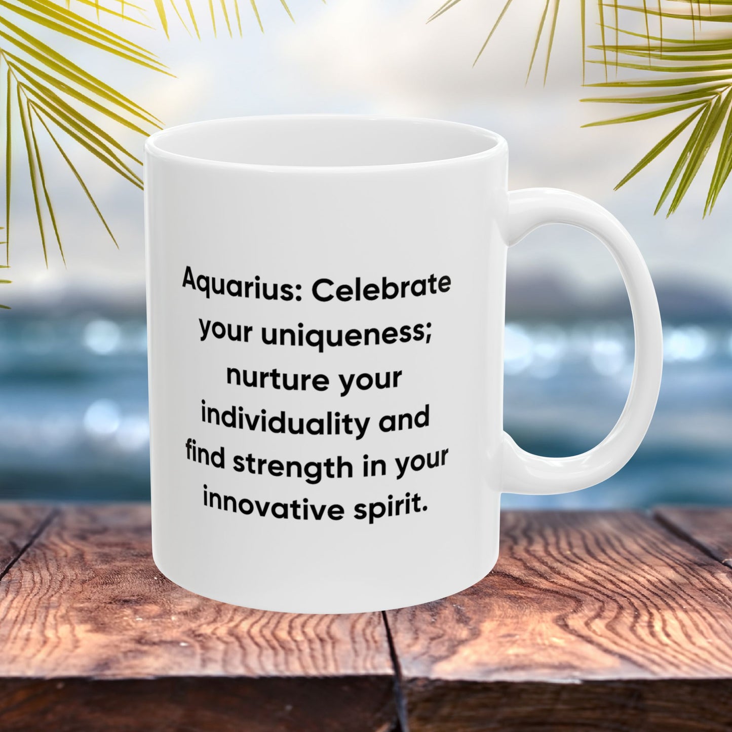 Aquarius zodiac mug, personalized astrology coffee cup, star sign birthday gift for horoscope lovers