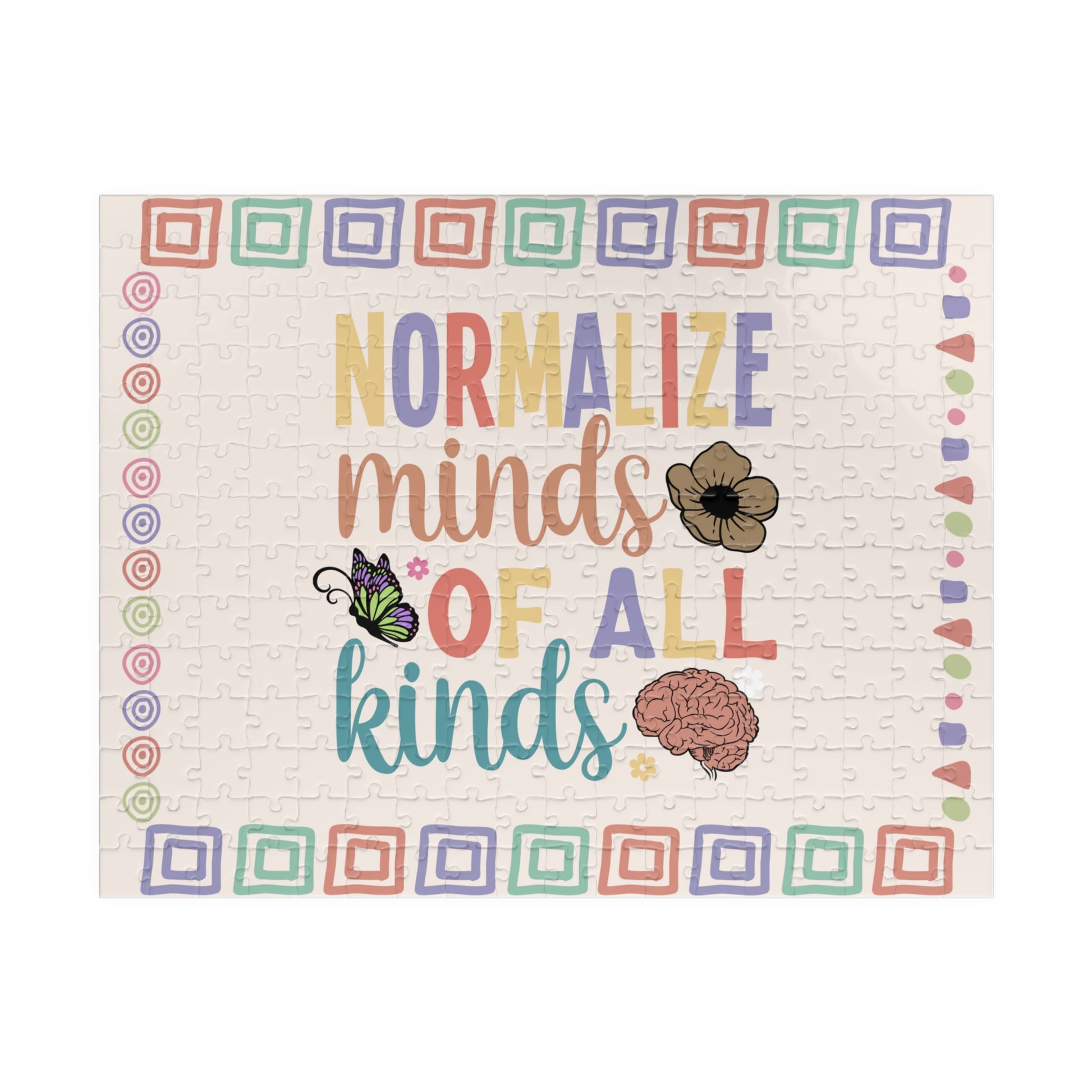 Normalize Minds Of All Kinds - Mental Health Quote Puzzle