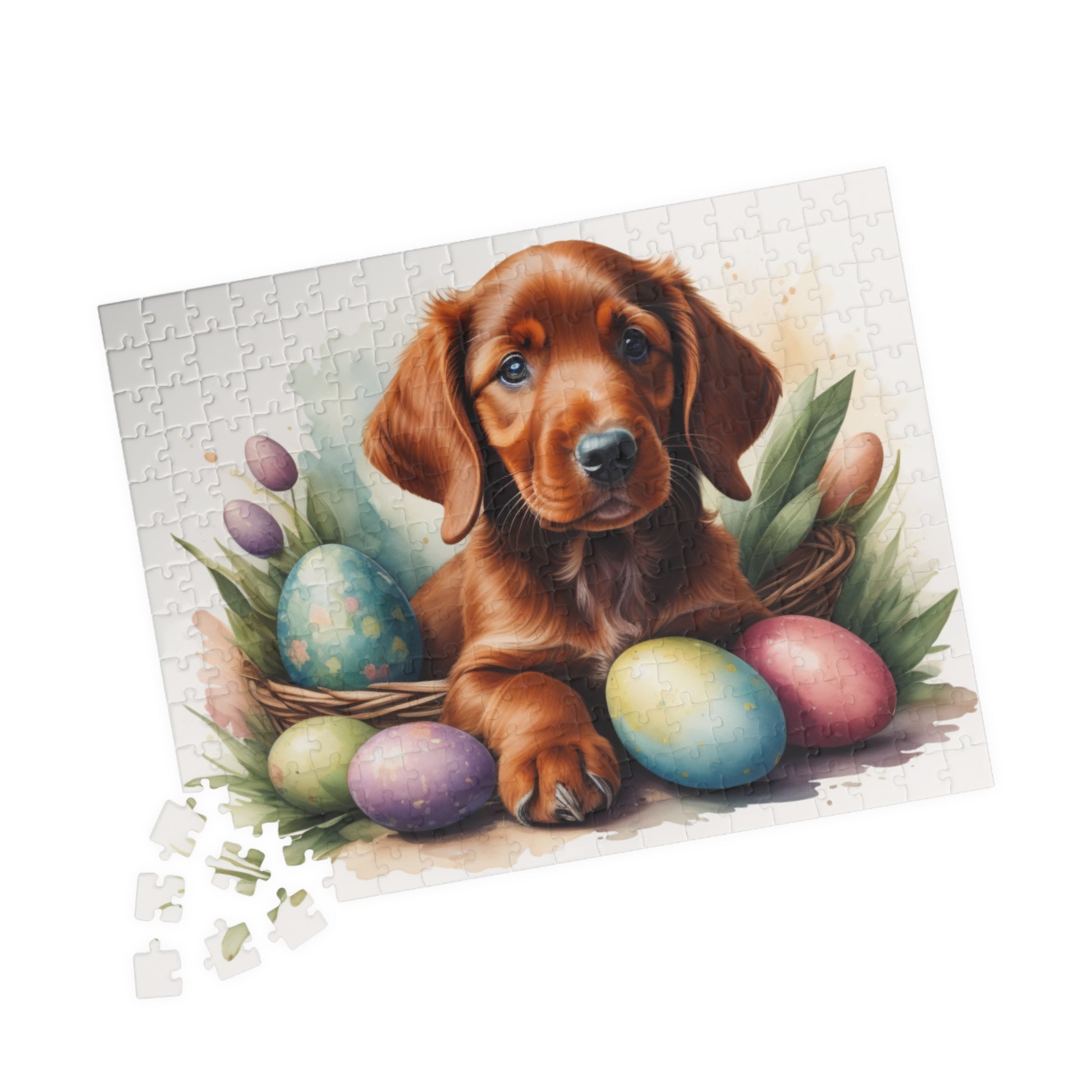 Irish Setter Easter Puppy Puzzle - Dog Lovers, Mental Health Benefits, Holiday Fun, Mindfulness, Stress Relief, Festive Gift