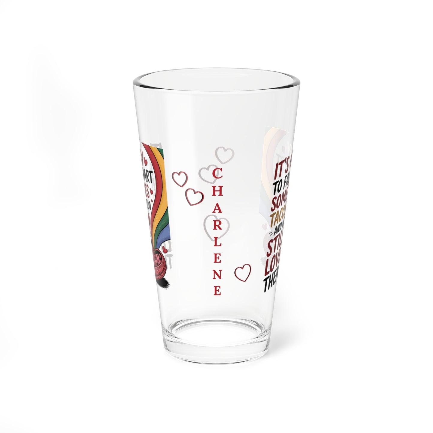 It's Okay To Fall Apart Sometimes Tacos Do Too: Personalized Valentine's Day Affirmation Pint Glass – Valentine's Day Self-Care Gift, Mindful Positivity Drinkware