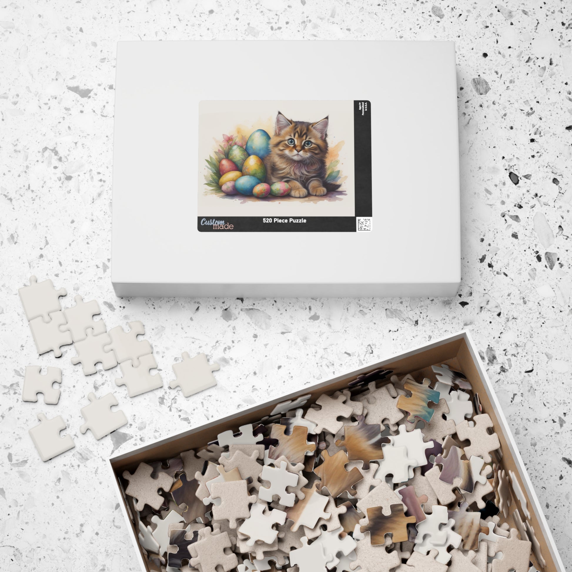 Siberian Easter Kitten Puzzle - Cat Lovers, Mental Health Benefits, Holiday Fun, Mindfulness, Stress Relief, Festive Gift