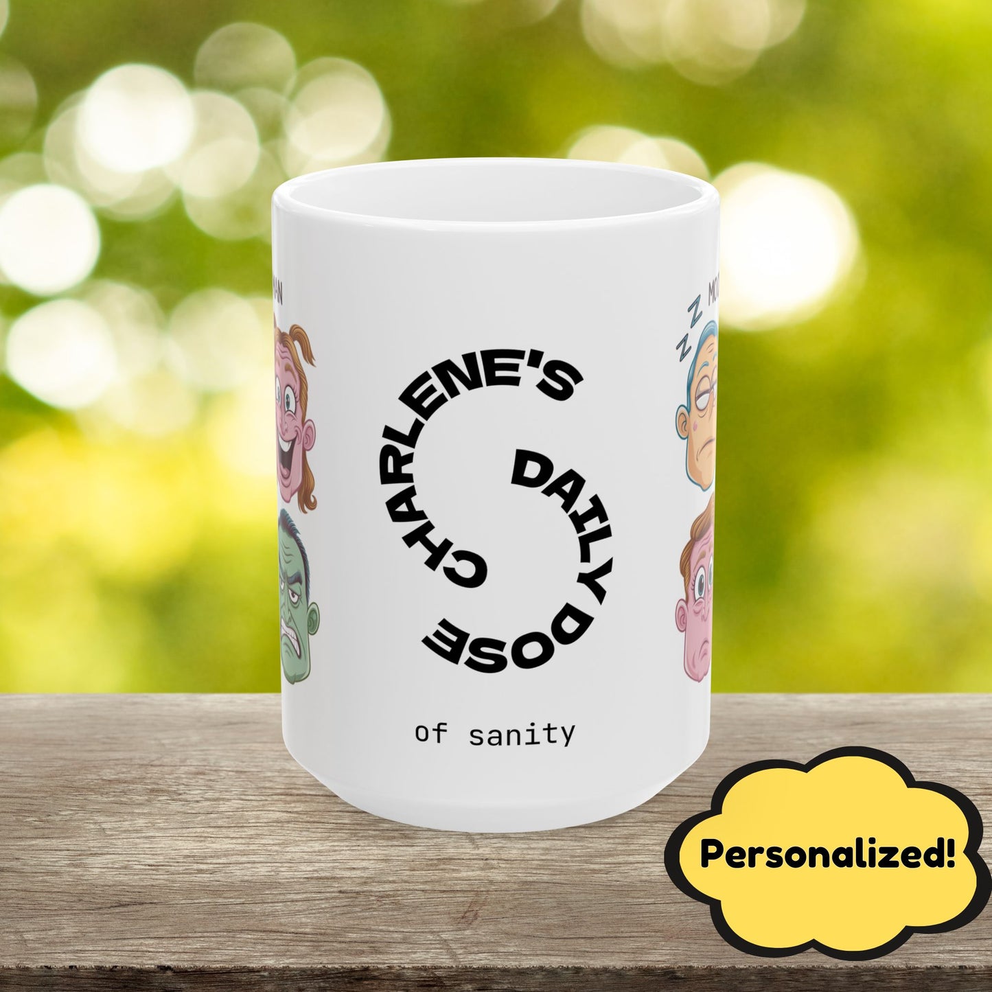 Mood: Human Funny Mental Health Mug, Stylish Ceramic Coffee Cup, Positive Affirmation Gift, Anxiety Relief, Self-Care Mug, Therapist Office Décor