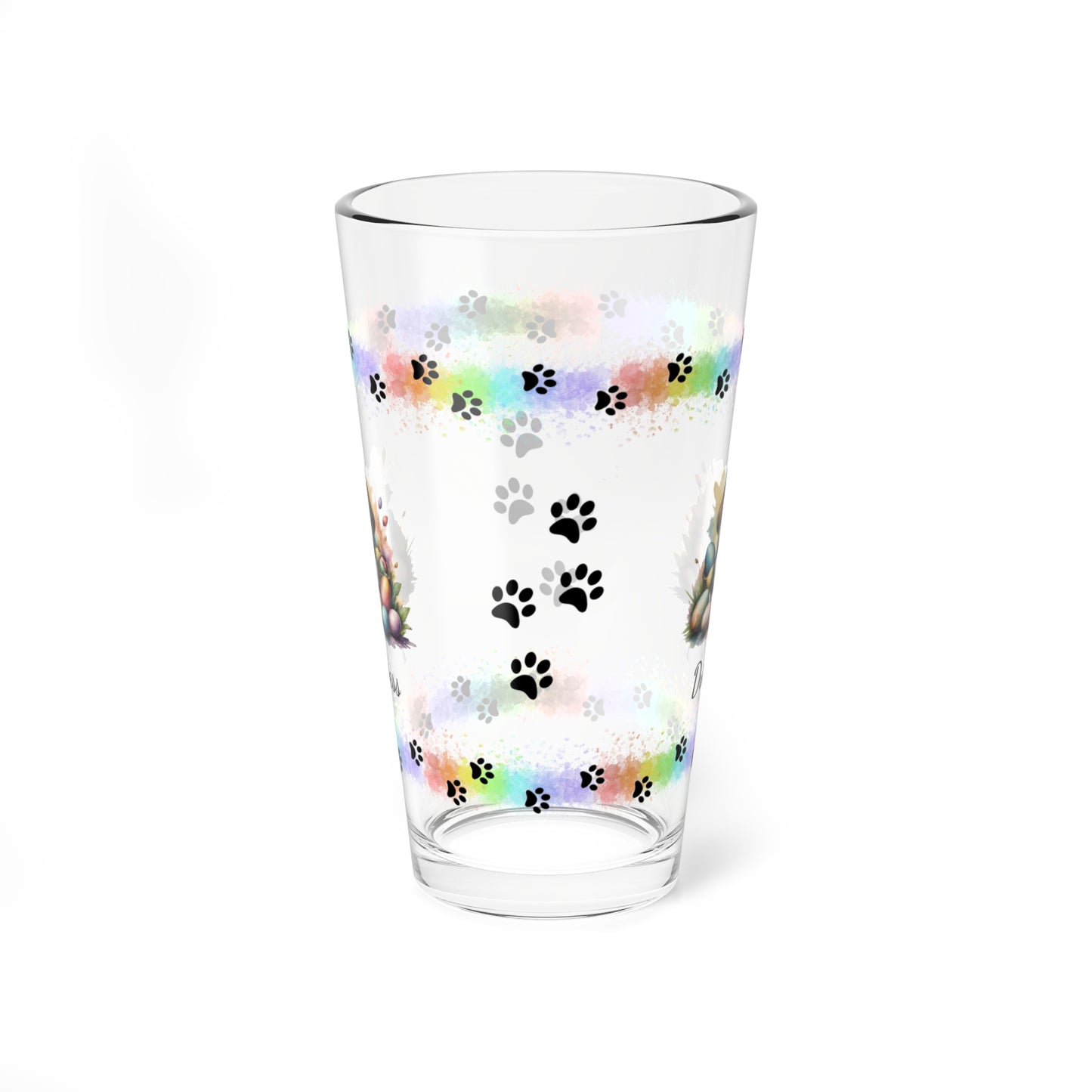 Beagle Personalized Easter Puppy 16oz Pint Glass - Custom Dog Design, Mental Health Gift, Easter Décor, and Festive Celebrations