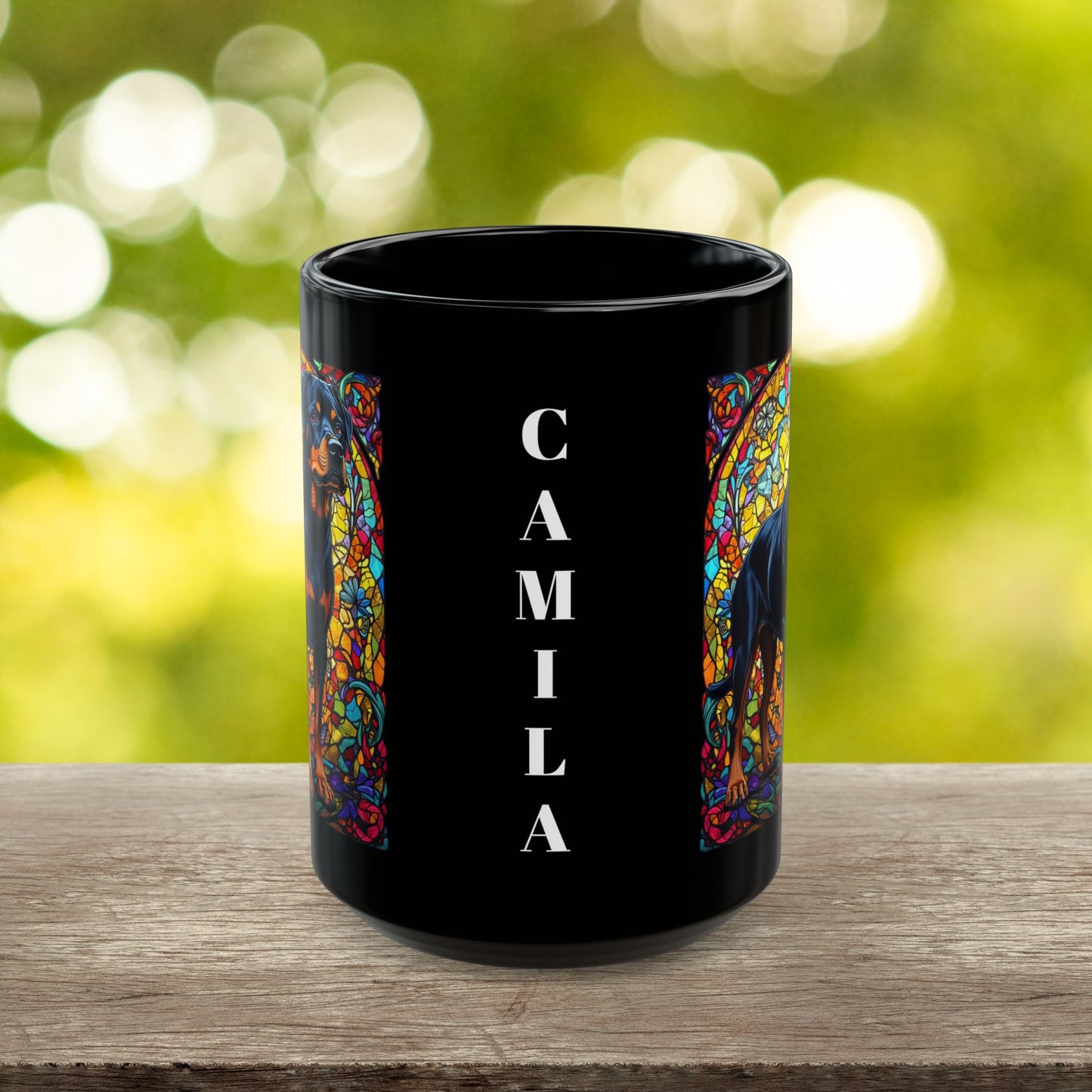 Rottweiler (Black & Rust) Personalized Mug, Pet Lover Mug, Dog Coffee Mug, Custom Name Mug, Dog Lover Gift, Dog-Themed Mug, Rottie Mug