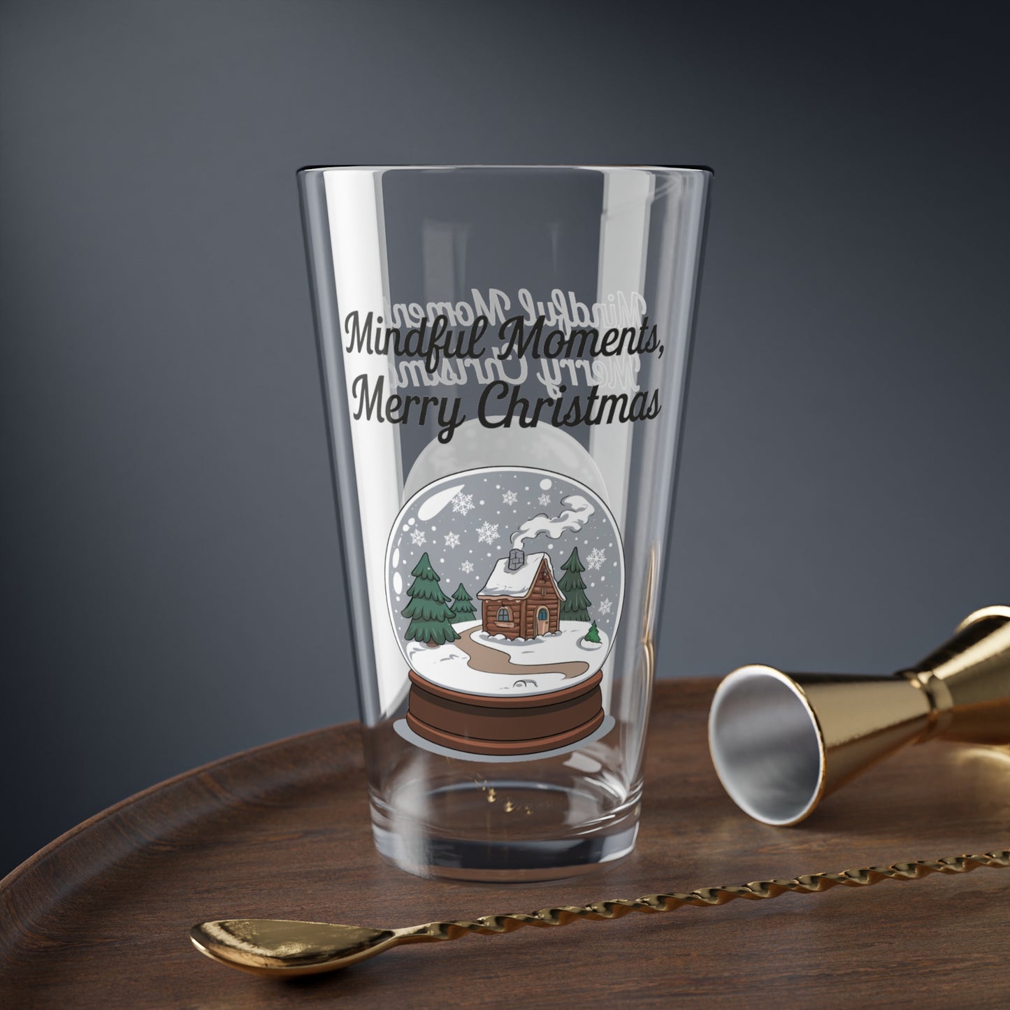 Mindful Moments, Merry Christmas, Christmas Pint Glass, 16oz