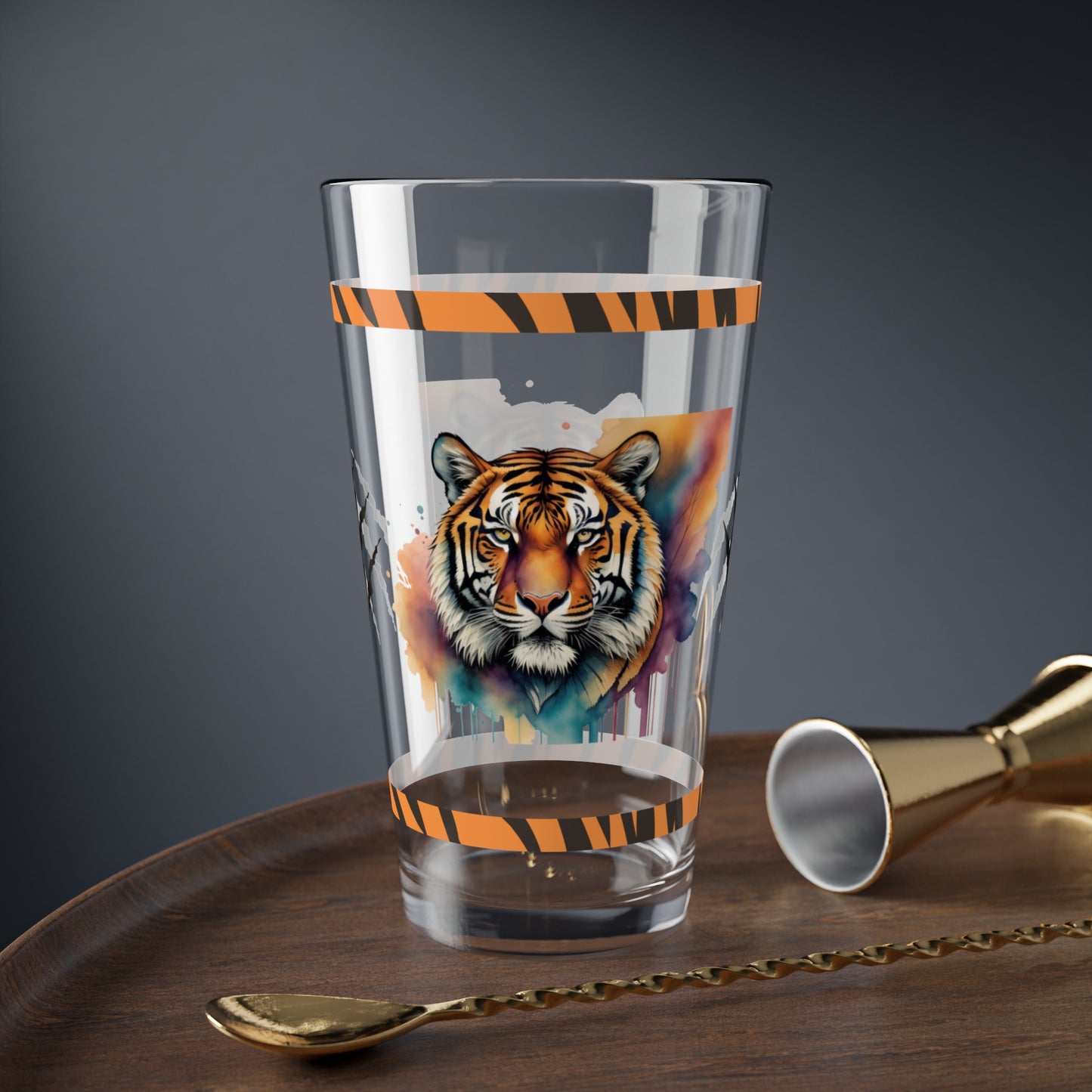 Stalking Serenity 16oz Tiger Pint Glass - Inspiring Strength, Courage, and Empowerment