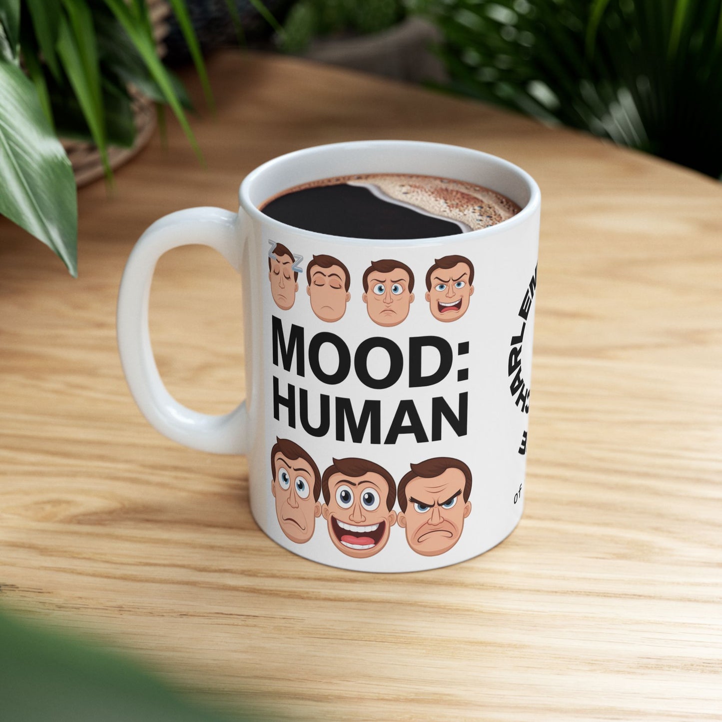 Mood: Human Funny Mental Health Mug, Stylish Ceramic Coffee Cup, Positive Affirmation Gift, Anxiety Relief, Self-Care Mug, Therapist Office Décor