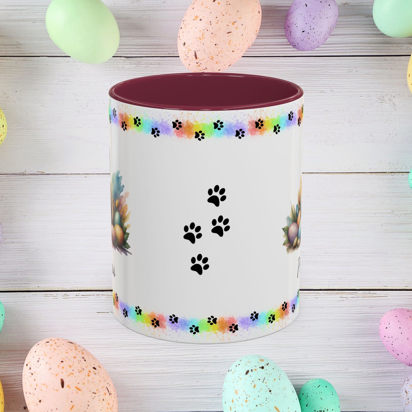 Siamese personalized Easter kitten mug, cute cat coffee cup, gift for mental health support and comfort