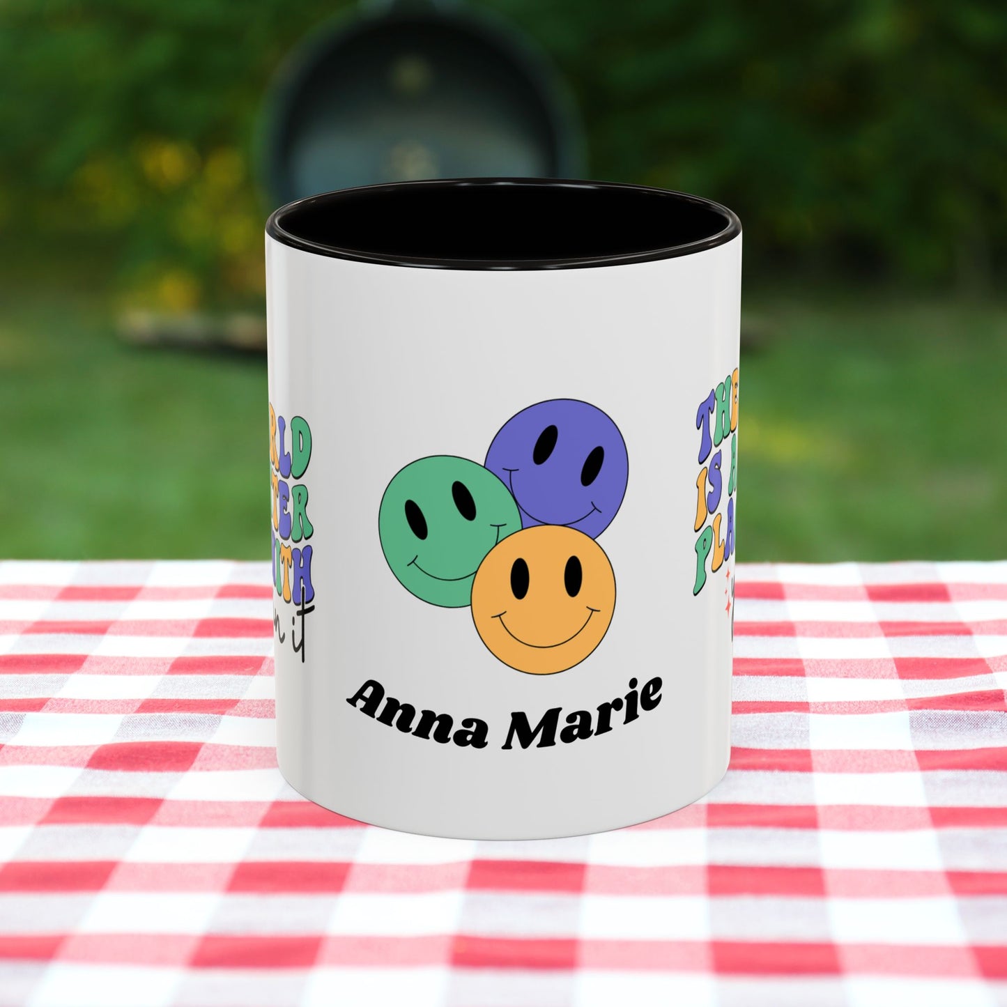 The World is a Better Place with You in It - Custom Retro Inspirational Wellness Mug for Mental Health Support