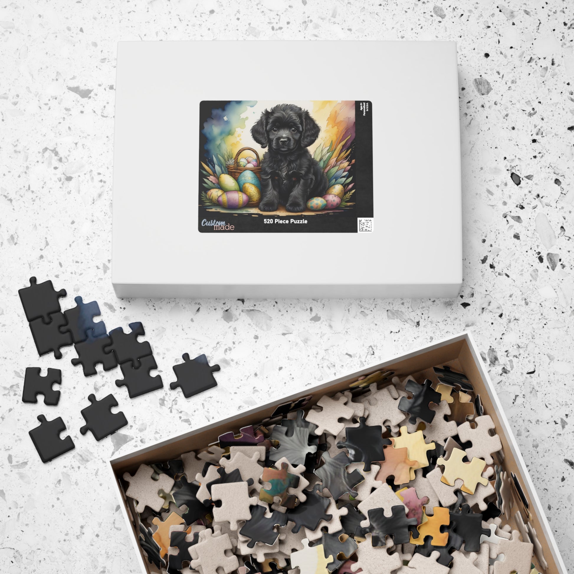 Poodle (Black) Easter Puppy Puzzle - Dog Lovers, Mental Health Benefits, Holiday Fun, Mindfulness, Stress Relief, Festive Gift