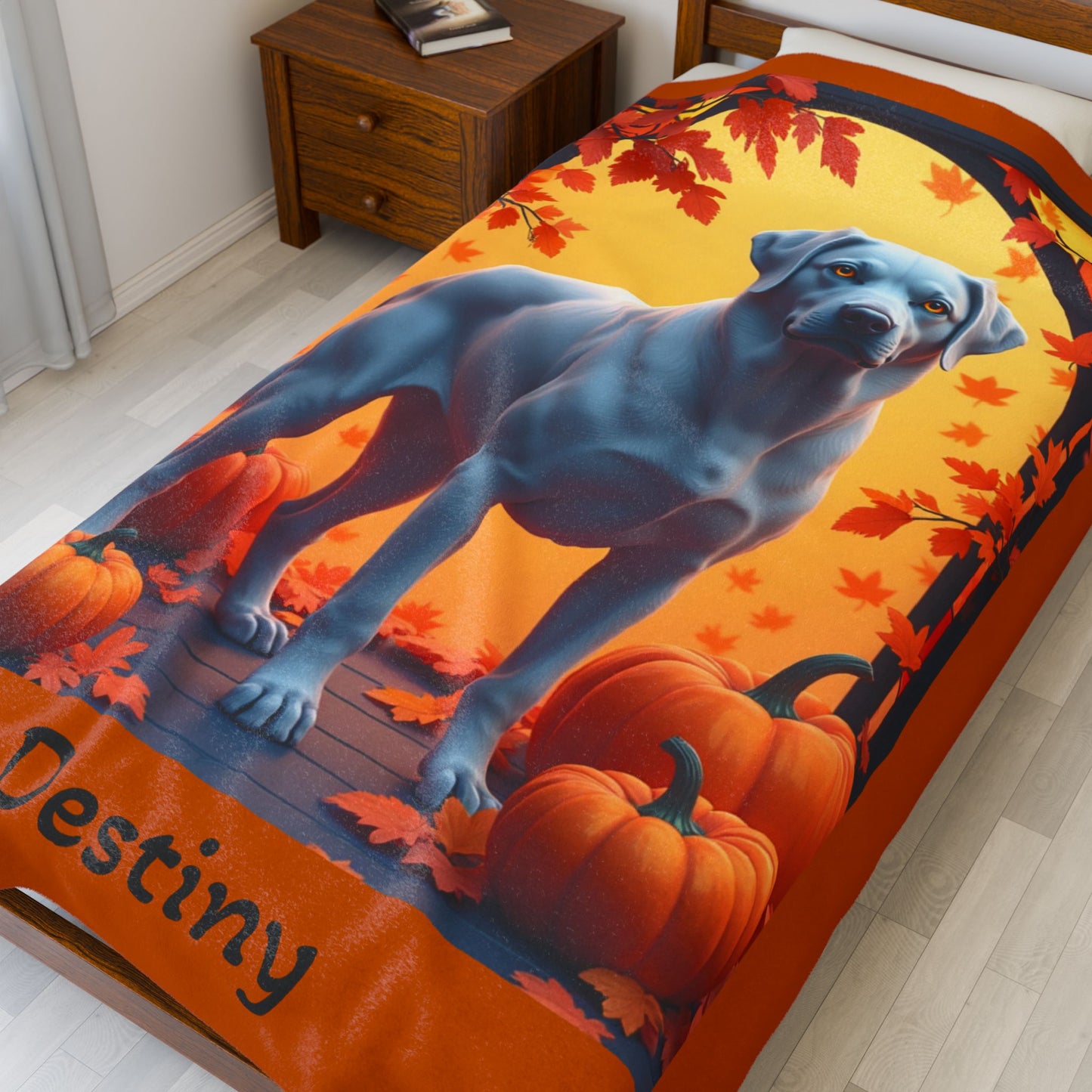 Silver Labrador Retriever velveteen plush blanket, custom dog throw for silver lab parents - MySisterIsASurvivor