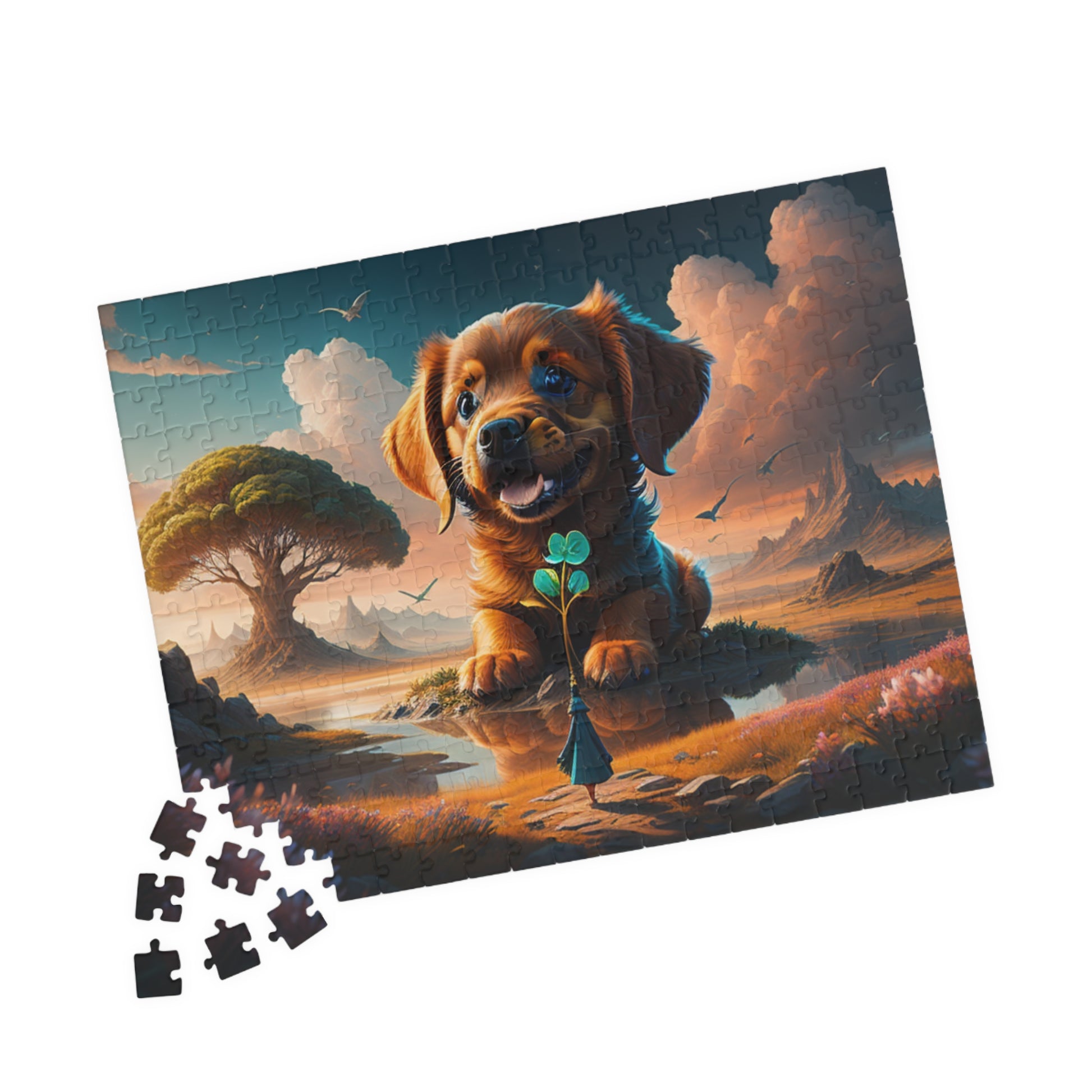 Shamrock Serenity Puppy Paths - St. Patrick's Day Mental Health Puzzle