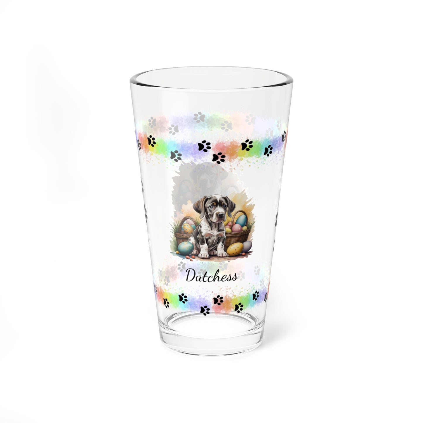 German Shorthaired Pointer Personalized Easter Puppy 16oz Pint Glass - Custom Dog Design, Mental Health Gift, Easter Décor, and Festive Celebrations