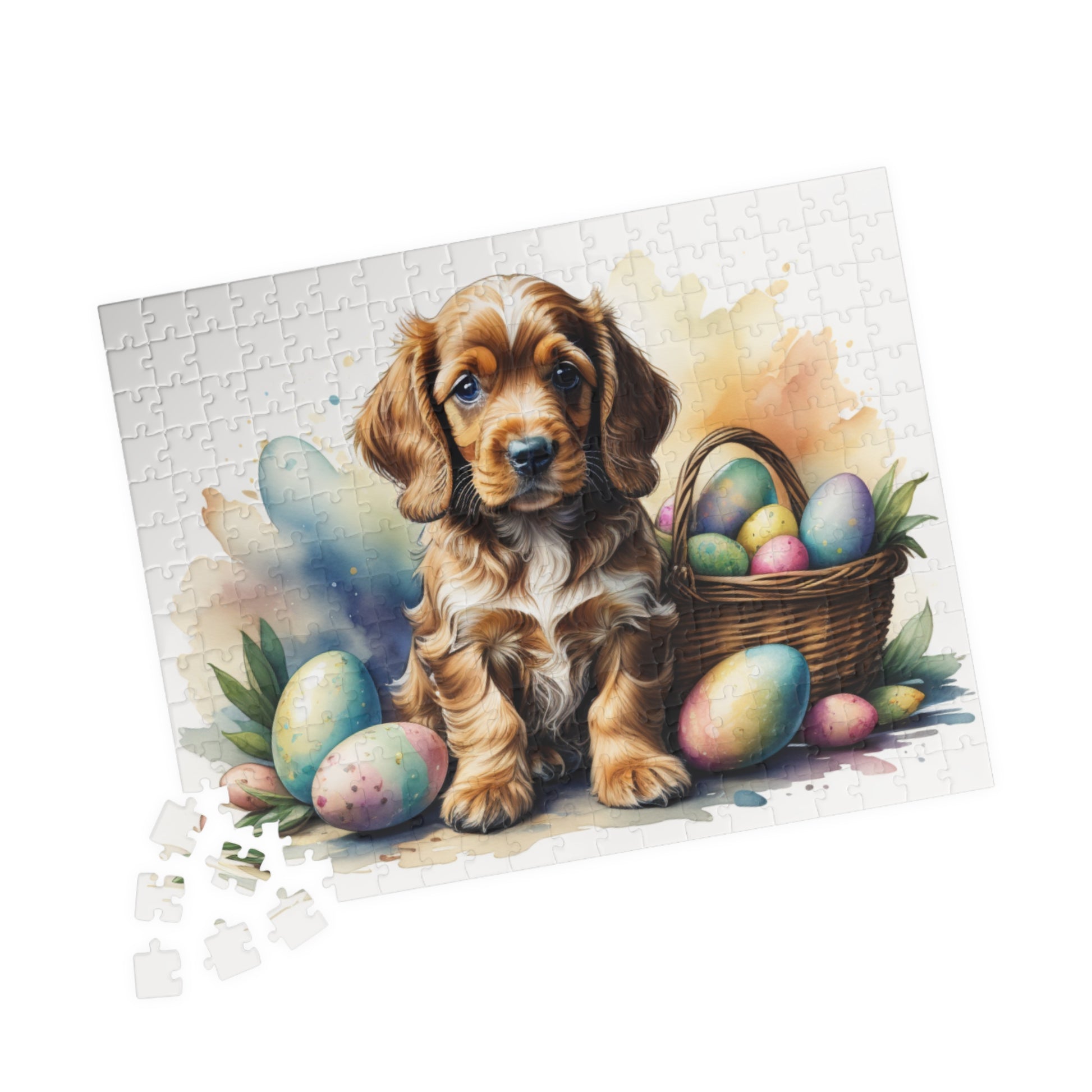 Cocker Spaniel (Golden) Easter Puppy Puzzle - Dog Lovers, Mental Health Benefits, Holiday Fun, Mindfulness, Stress Relief, Festive Gift