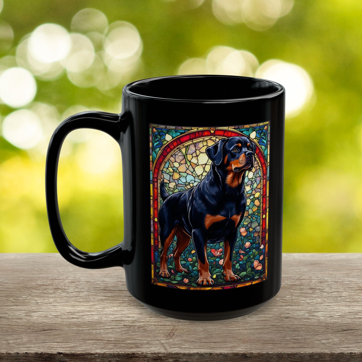 Rottweiler (Black & Mahogany) Personalized Mug, Pet Lover Mug, Dog Coffee Mug, Custom Name Mug, Dog Lover Gift, Dog-Themed Mug, Rottie Mug