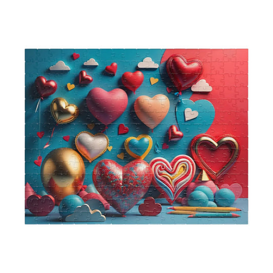 Shop our cheerful heart collage valentines day puzzle featuring the 252 pcs (Horizontal) style option from MySisterIsASurvivor.