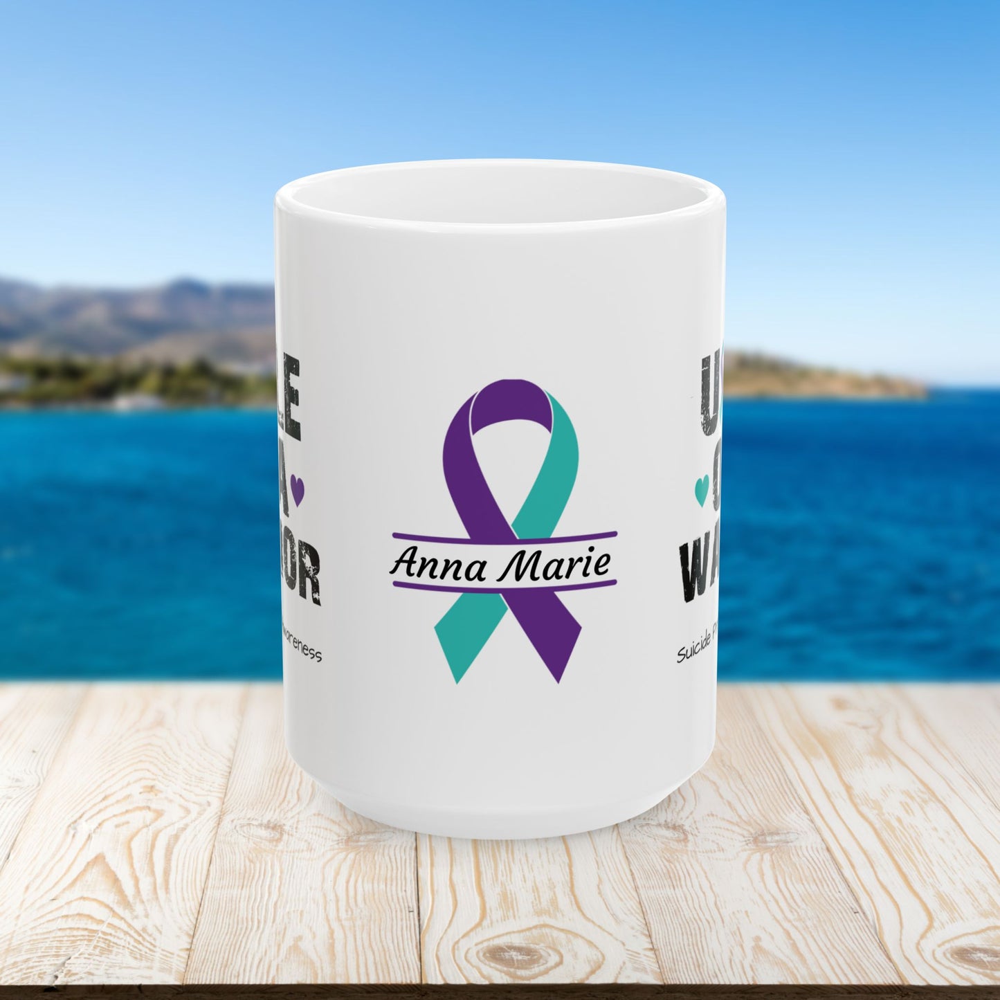 Uncle of a Warrior mug - mental health support and suicide prevention awareness design