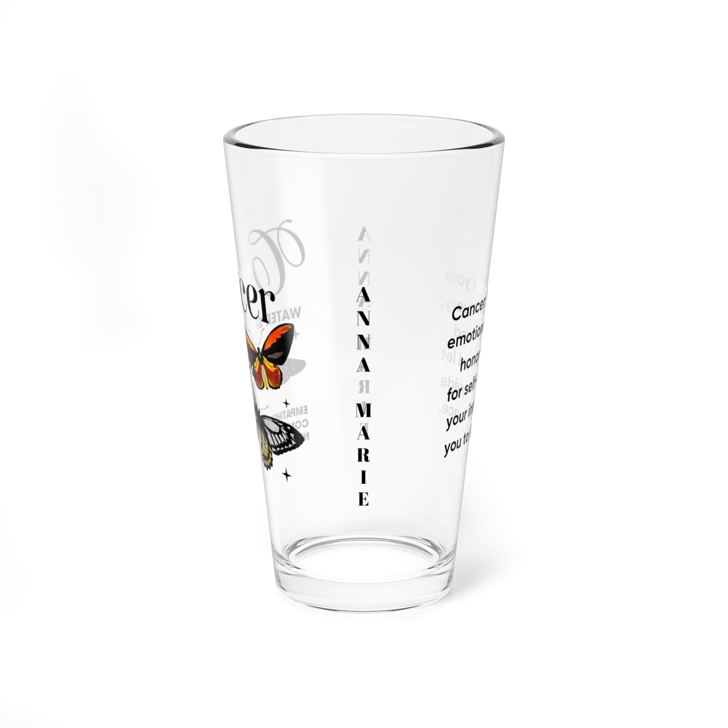 Cancer personalized zodiac pint glass, 16oz astrology star sign birthday drinkware gift