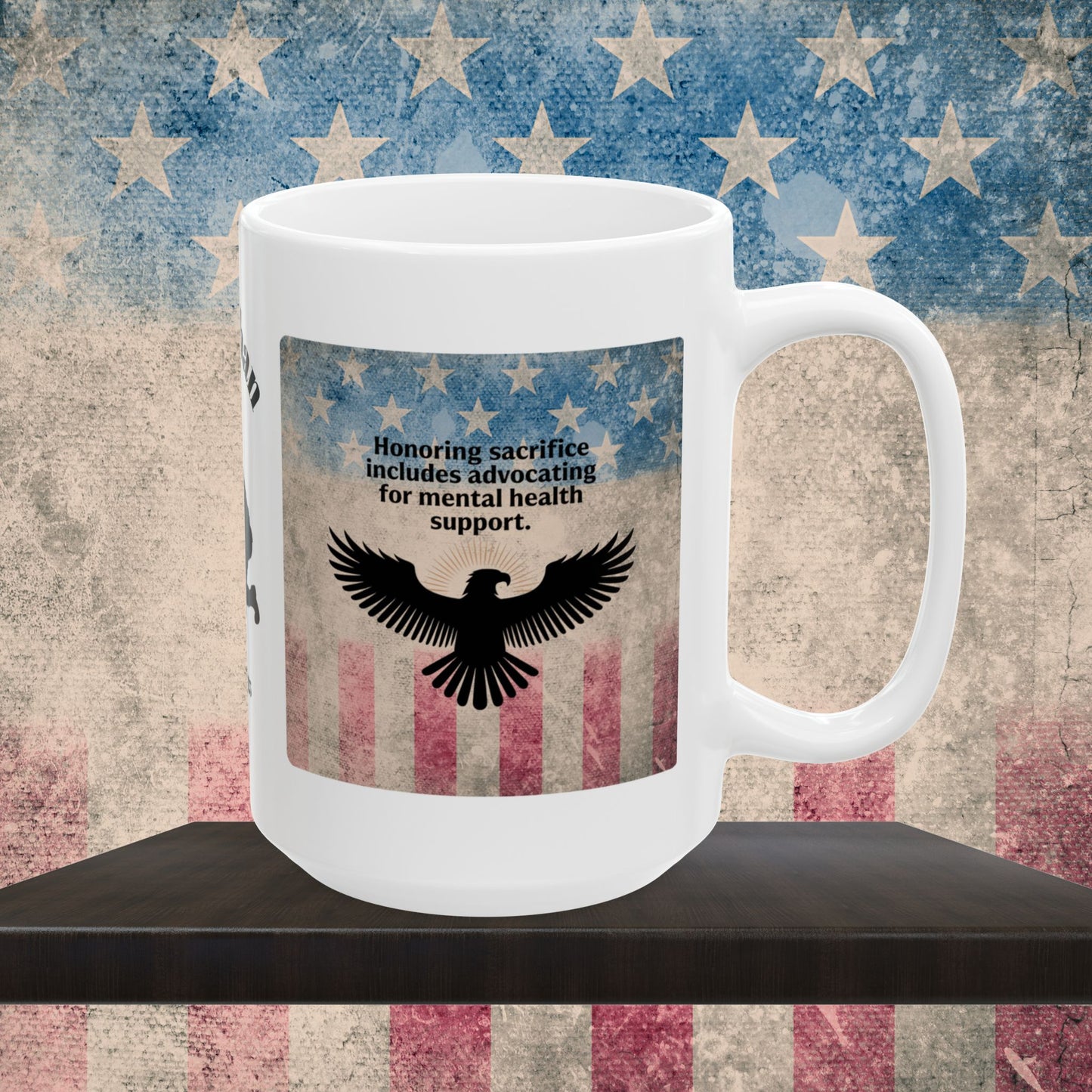 Personalized Memorial Day Mug - "Honoring Sacrifice" PTSD Support Tribute