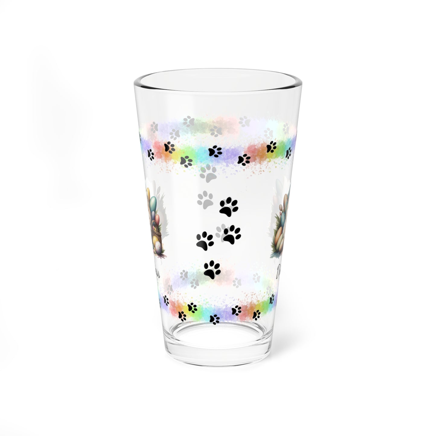 Pomeranian (Cream) Personalized Easter Puppy 16oz Pint Glass - Custom Dog Design, Mental Health Gift, Easter Décor, and Festive Celebrations