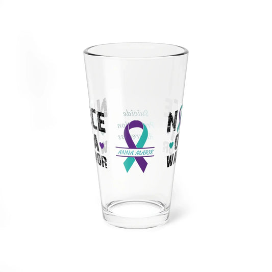 Shop our premium niece of a warrior suicide prevention awareness pint glass 16oz from MySisterIsASurvivor.