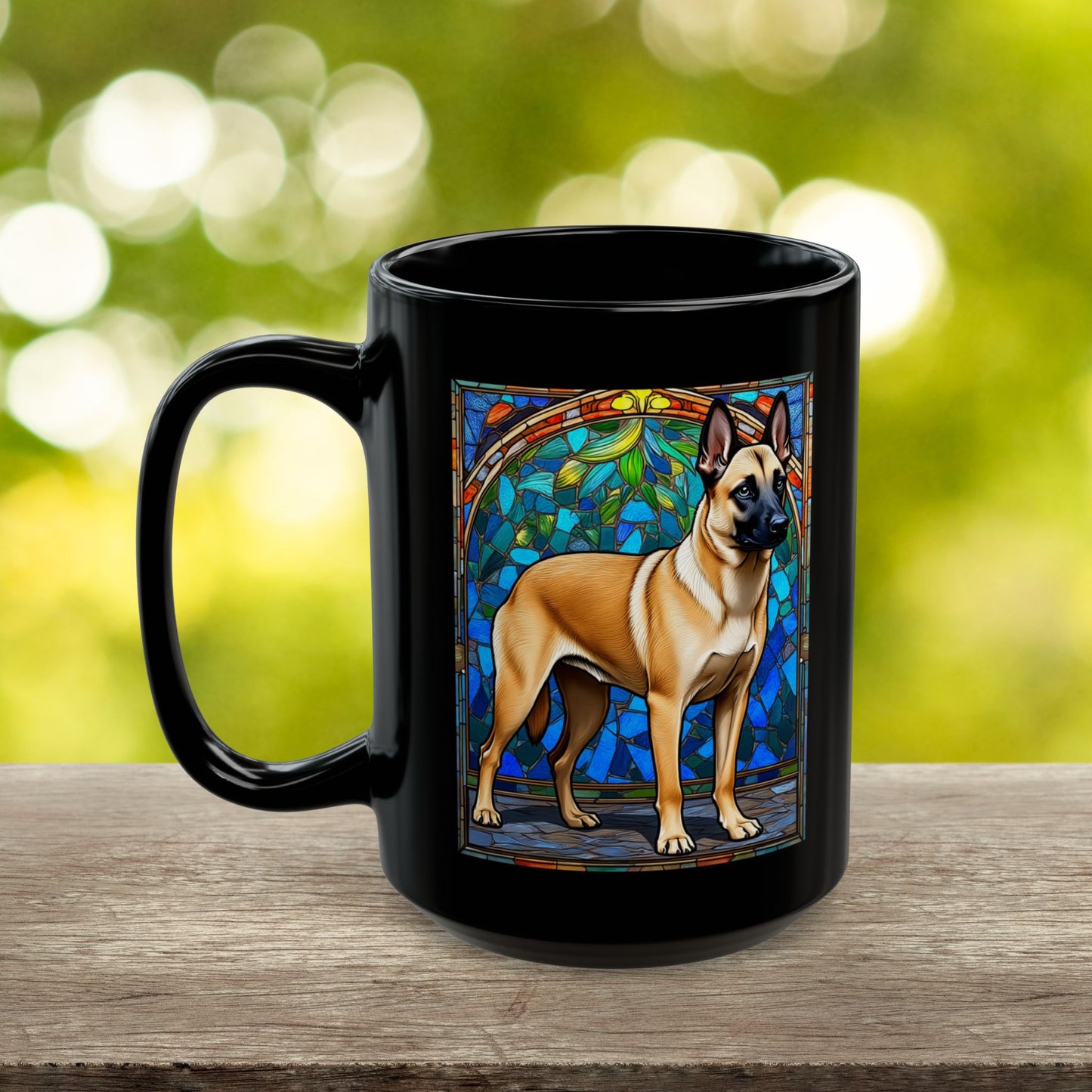 Cream sable Belgian Malinois personalized name mug gift