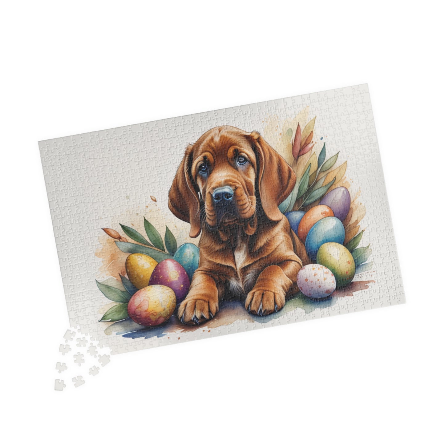 Bloodhound Easter Puppy Puzzle - Dog Lovers, Mental Health Benefits, Holiday Fun, Mindfulness, Stress Relief, Festive Gift