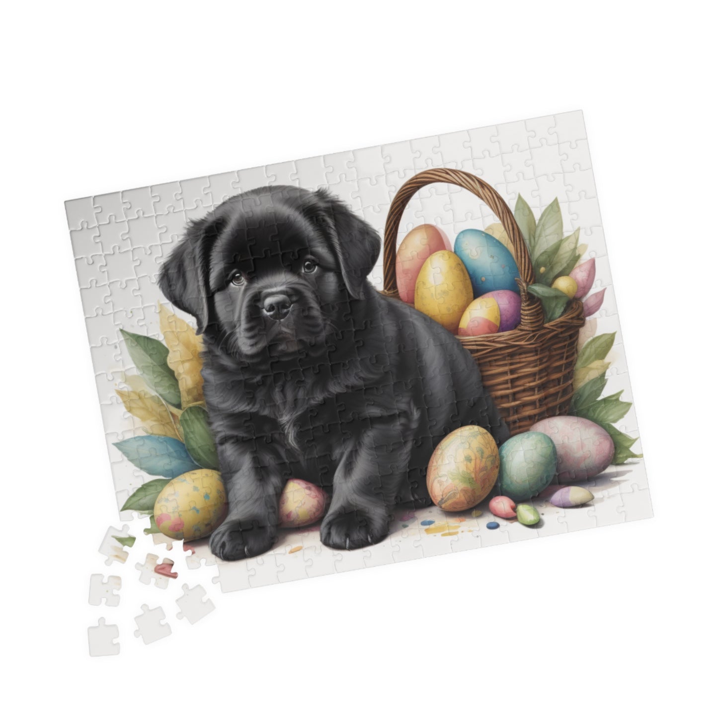 Newfoundland (Black) Easter Puppy Puzzle - Dog Lovers, Mental Health Benefits, Holiday Fun, Mindfulness, Stress Relief, Festive Gift