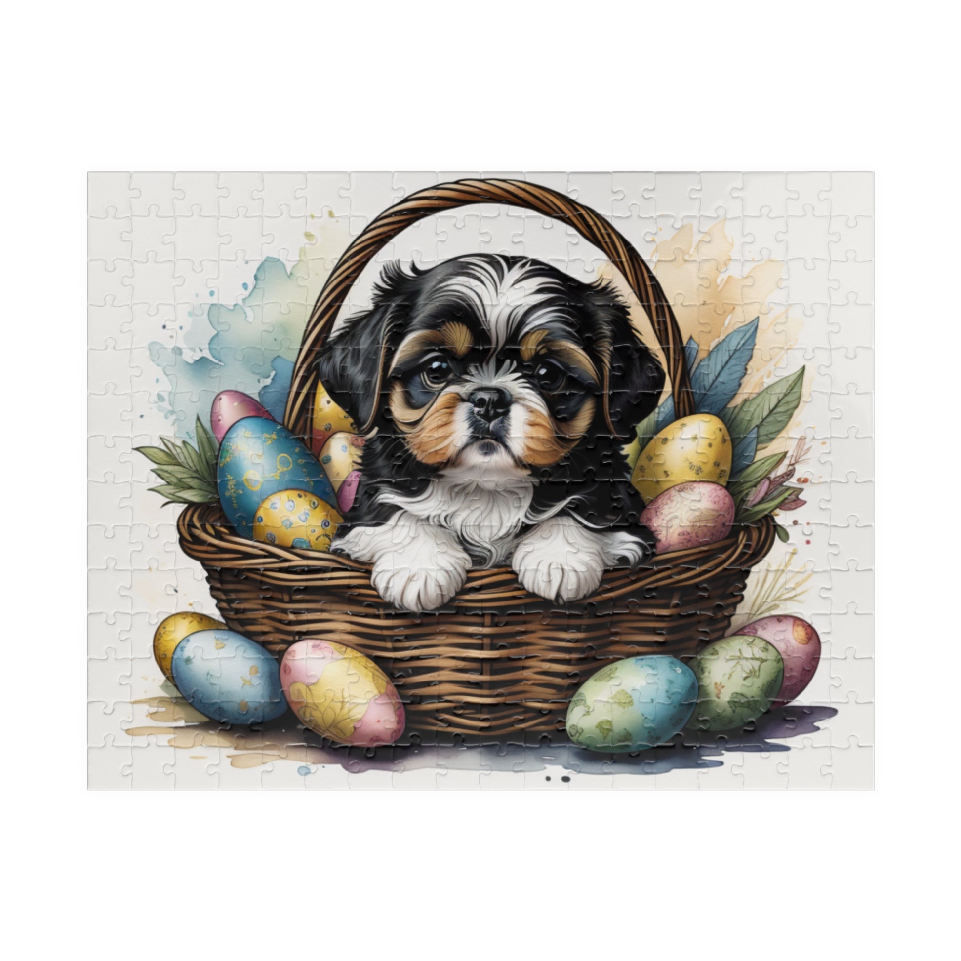 Shih Tzu (Tricolor) Easter Puppy Puzzle - Dog Lovers, Mental Health Benefits, Holiday Fun, Mindfulness, Stress Relief, Festive Gift