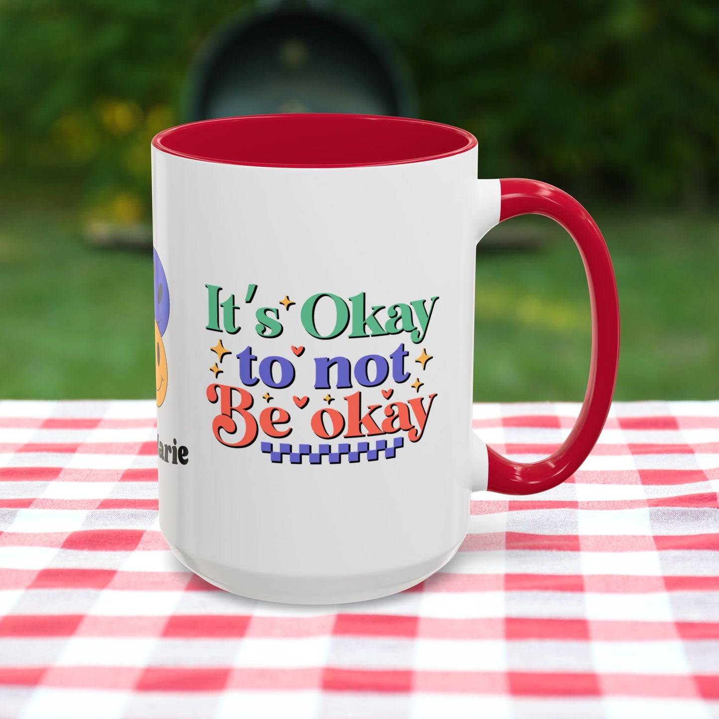 It’s Okay to Not Be Okay - Custom Retro Mental Health Awareness Mug for Support & Emotional Strength
