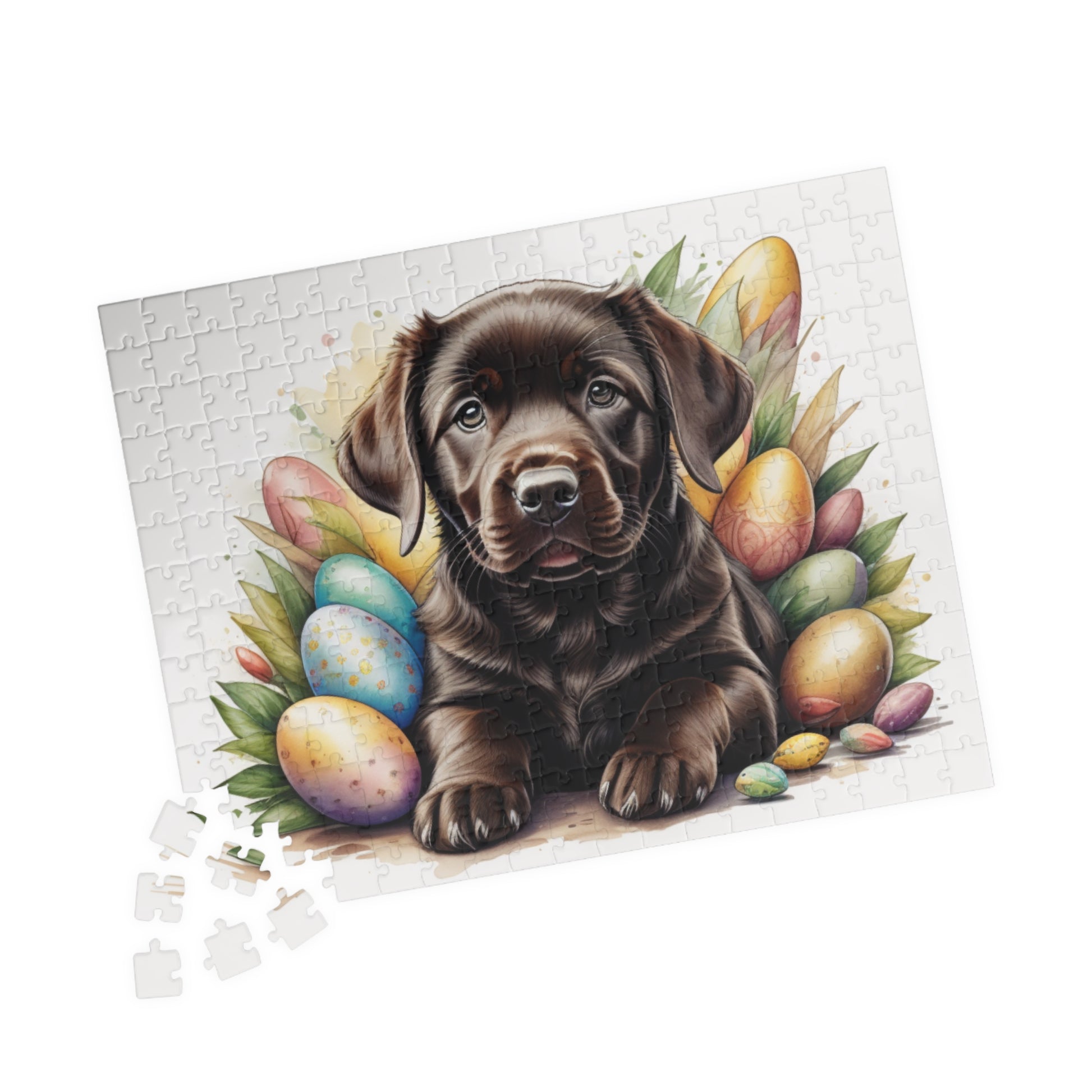 Chocolate Labrador Easter Puppy Puzzle - Dog Lovers, Mental Health Benefits, Holiday Fun, Mindfulness, Stress Relief, Festive Gift