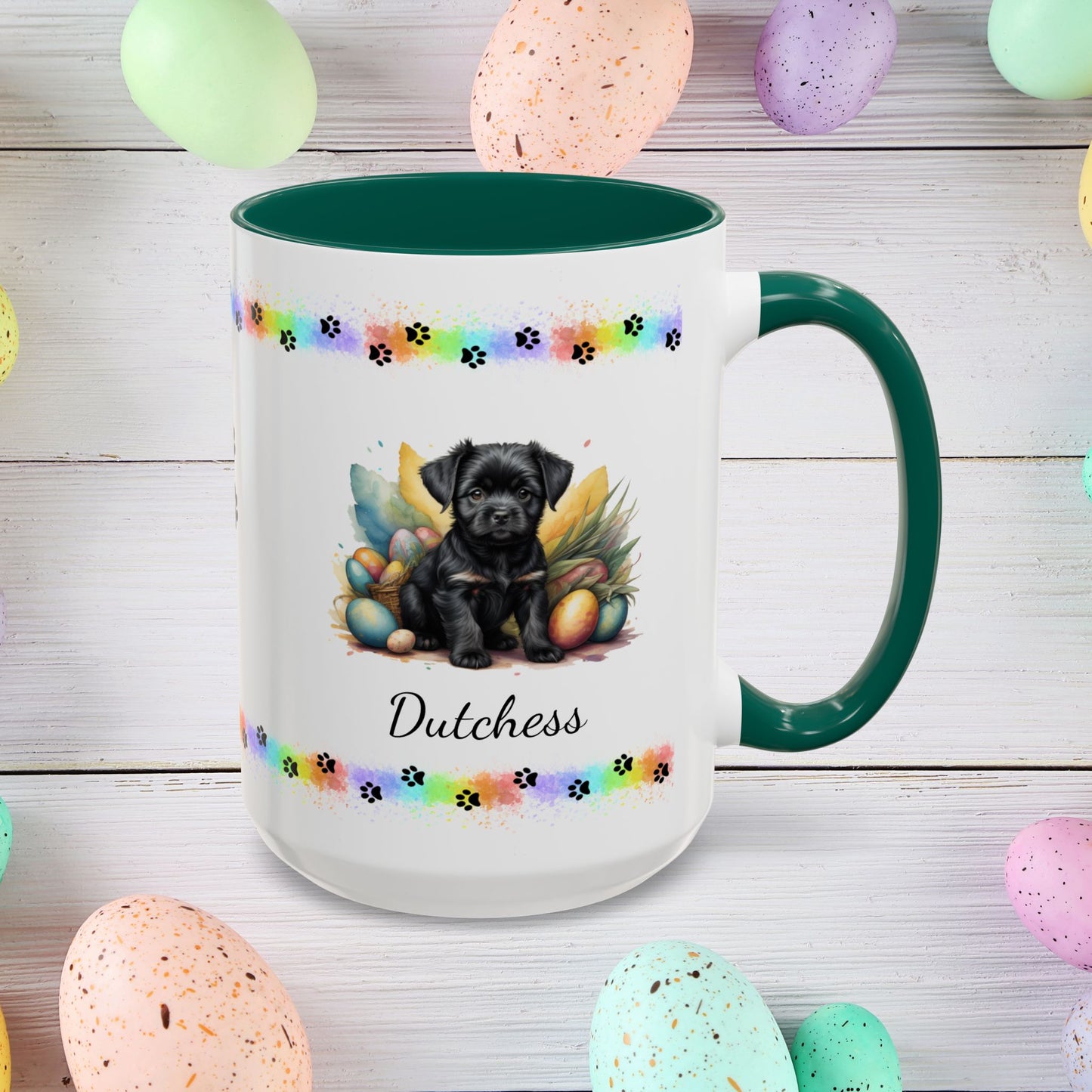 Affenpinscher Easter puppy coffee mug, personalized cute dog gift for mental health support, cozy drinkware
