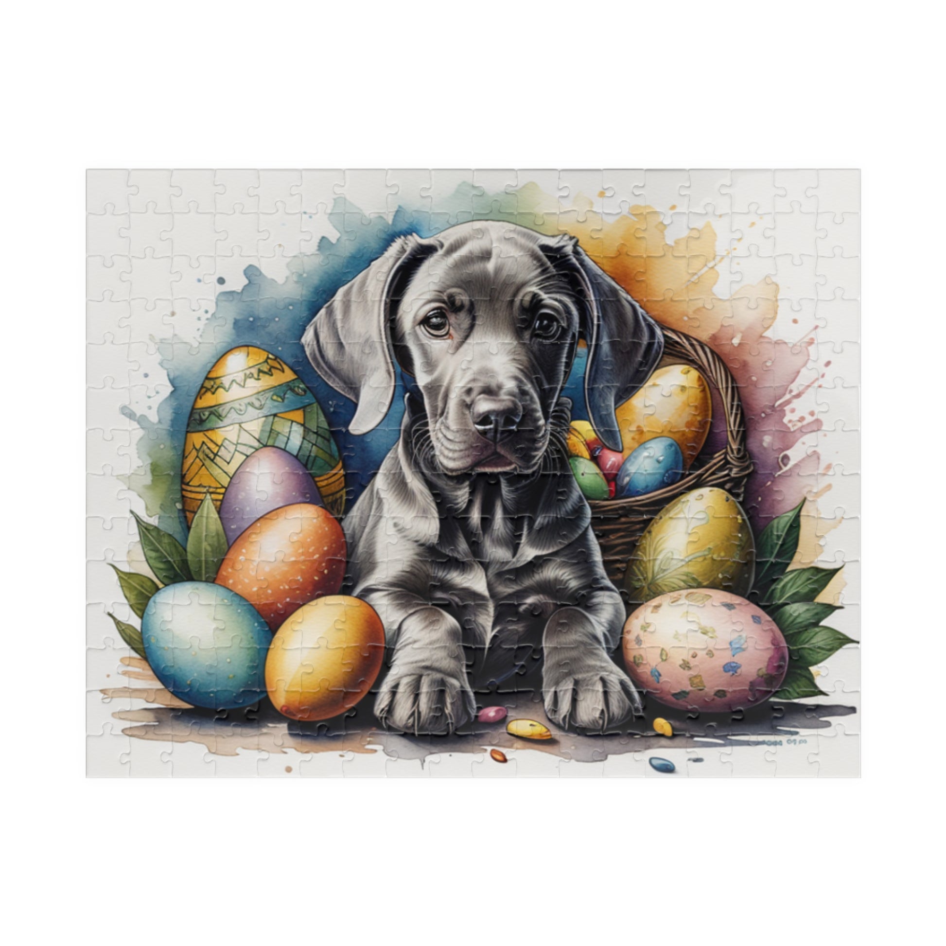 Weimaraner (Mouse Gray) Easter Puppy Puzzle - Dog Lovers, Mental Health Benefits, Holiday Fun, Mindfulness, Stress Relief, Festive Gift