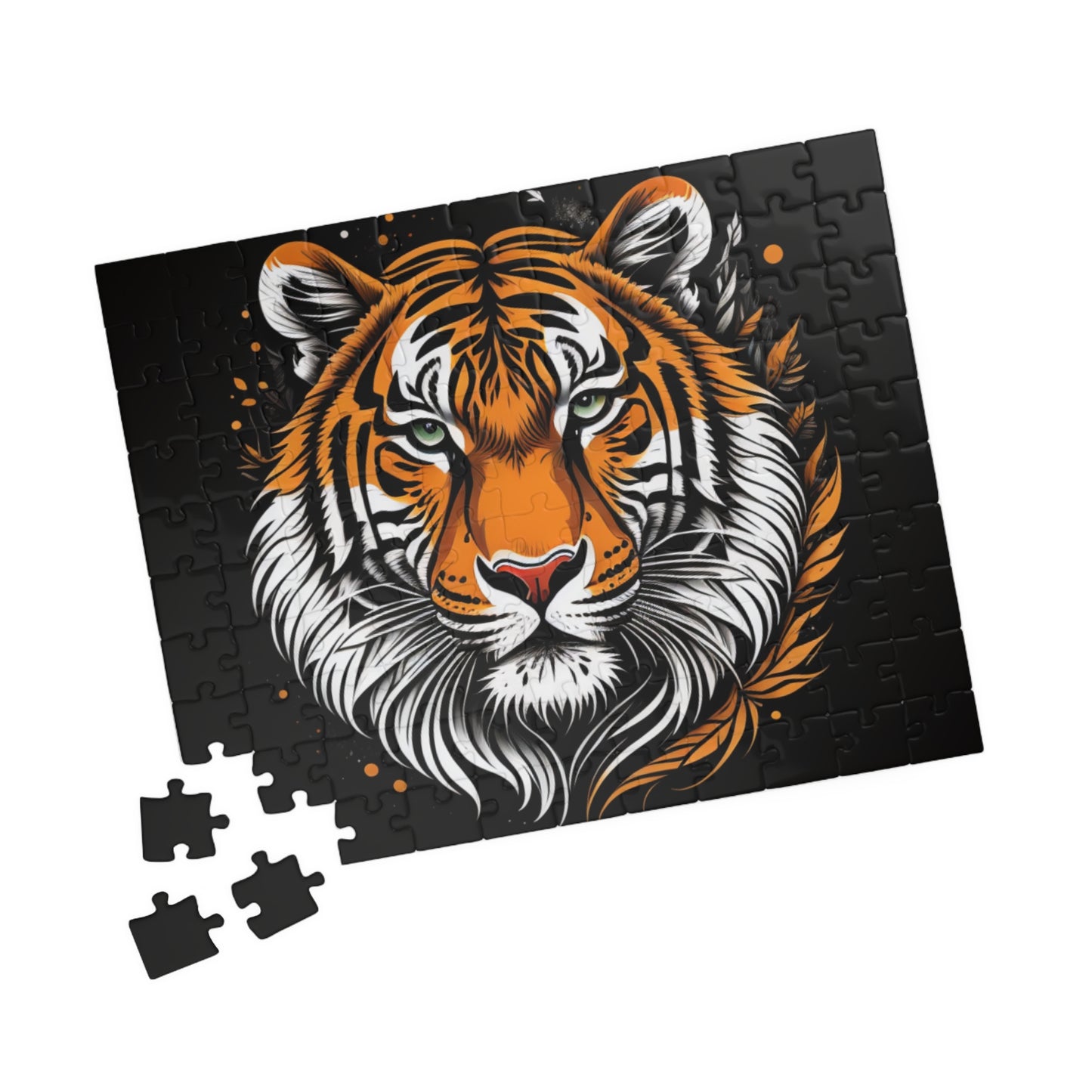 Bold tiger-themed puzzle featuring a powerful jungle cat design symbolizing strength, courage, and inner confidence