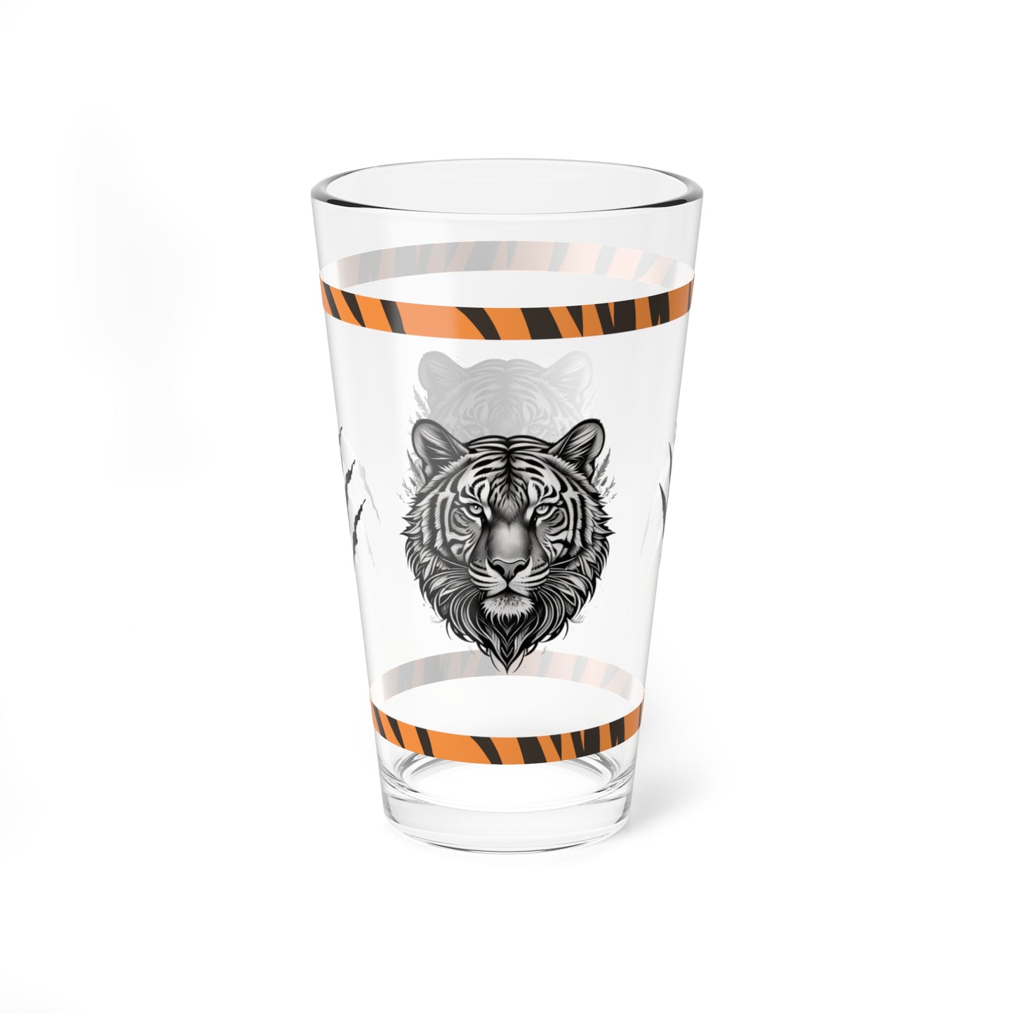 Majestic Roar 16oz Tiger Pint Glass - Inspiring Strength, Courage, and Empowerment