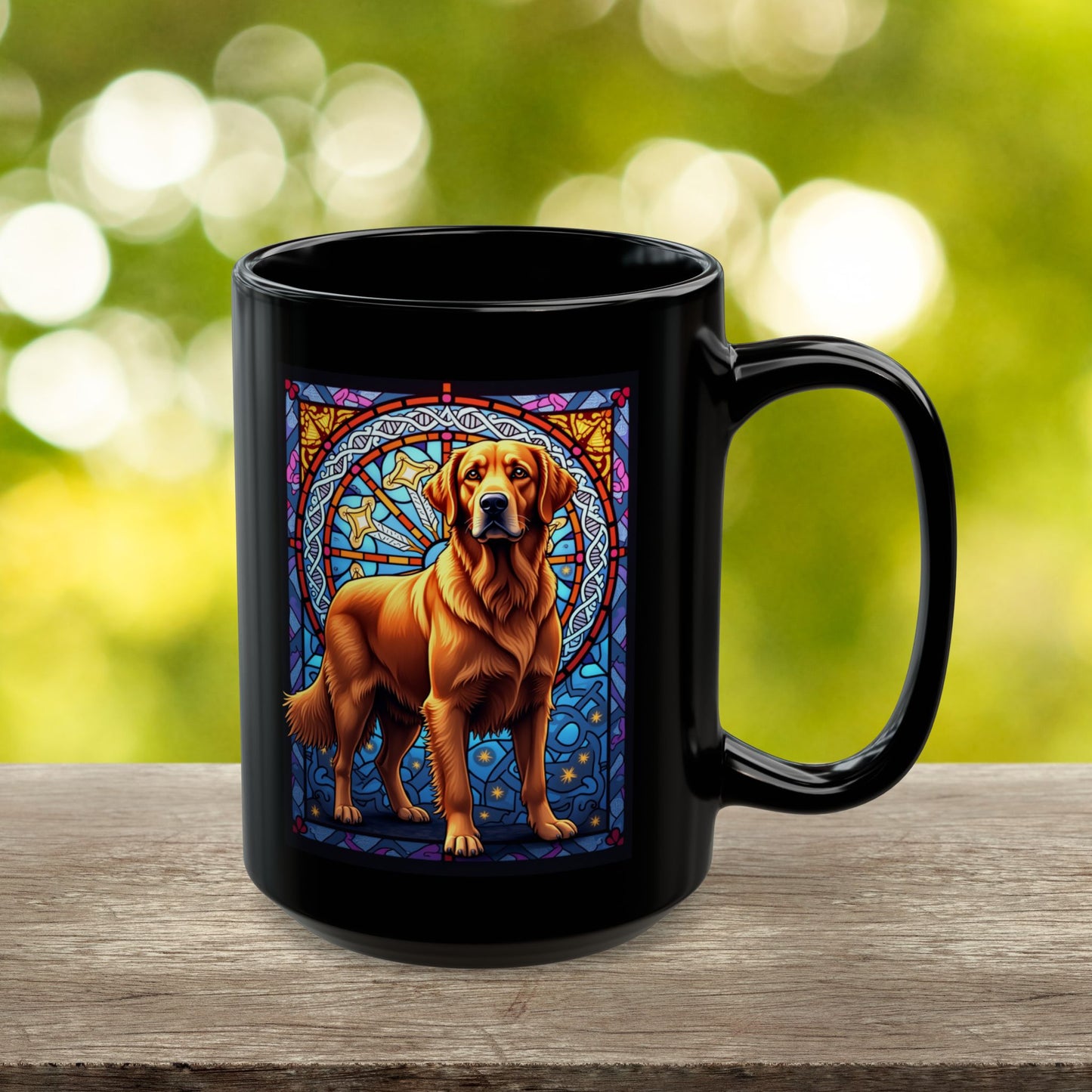 Red Golden Retriever personalized stained glass dog mug, custom gift for Golden Retriever parents