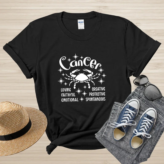 Cancer Zodiac T-Shirt, astrology horoscope tee, Cancer birthday shirt gift for men or women