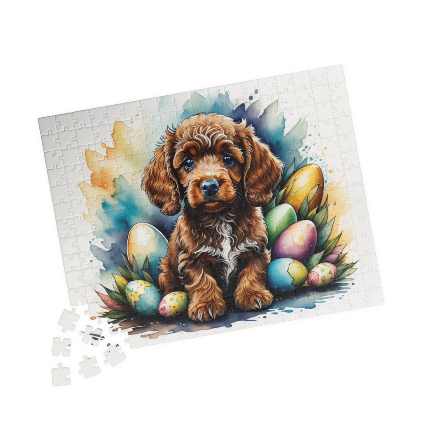 Poodle (Brown) Easter Puppy Puzzle - Dog Lovers, Mental Health Benefits, Holiday Fun, Mindfulness, Stress Relief, Festive Gift