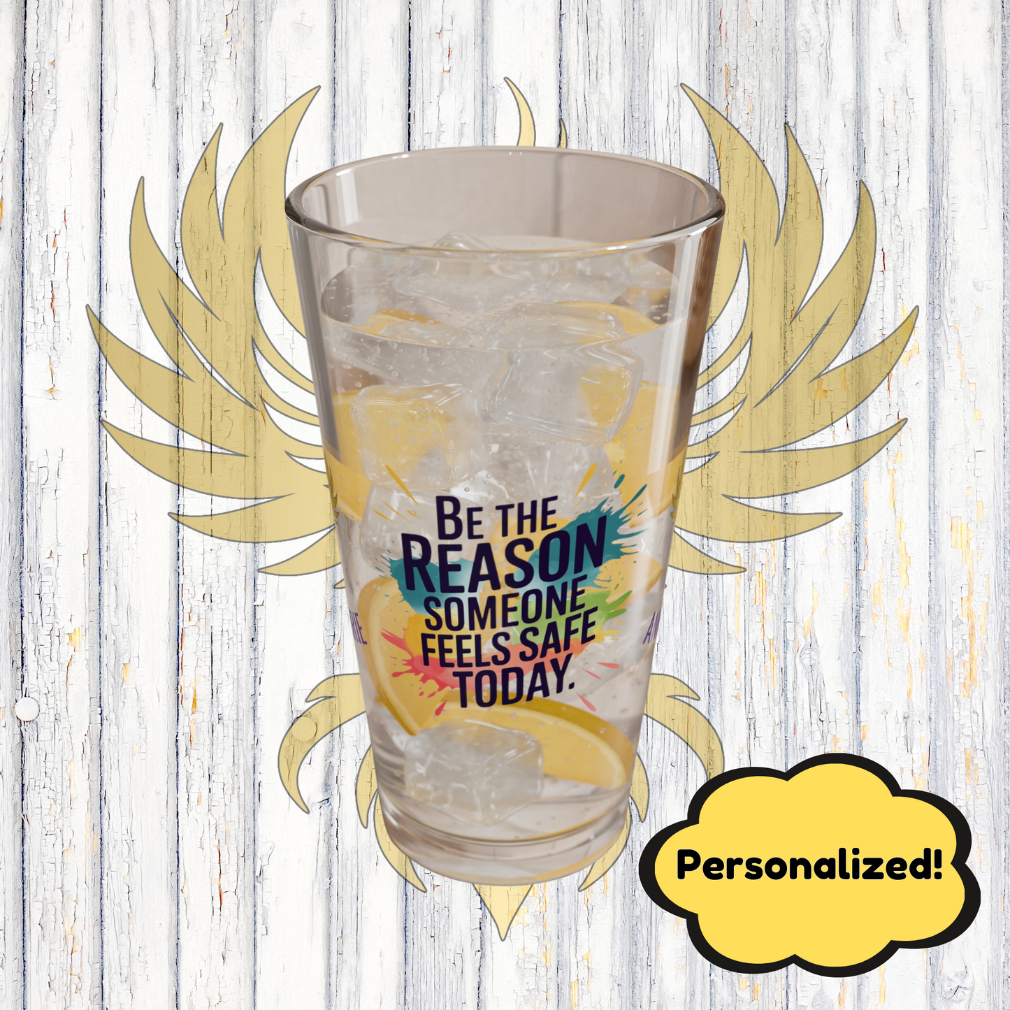 Rise & Reclaim Pint Glass – Be the Reason Someone Feels Safe Today | Survivor Encouragement Gift