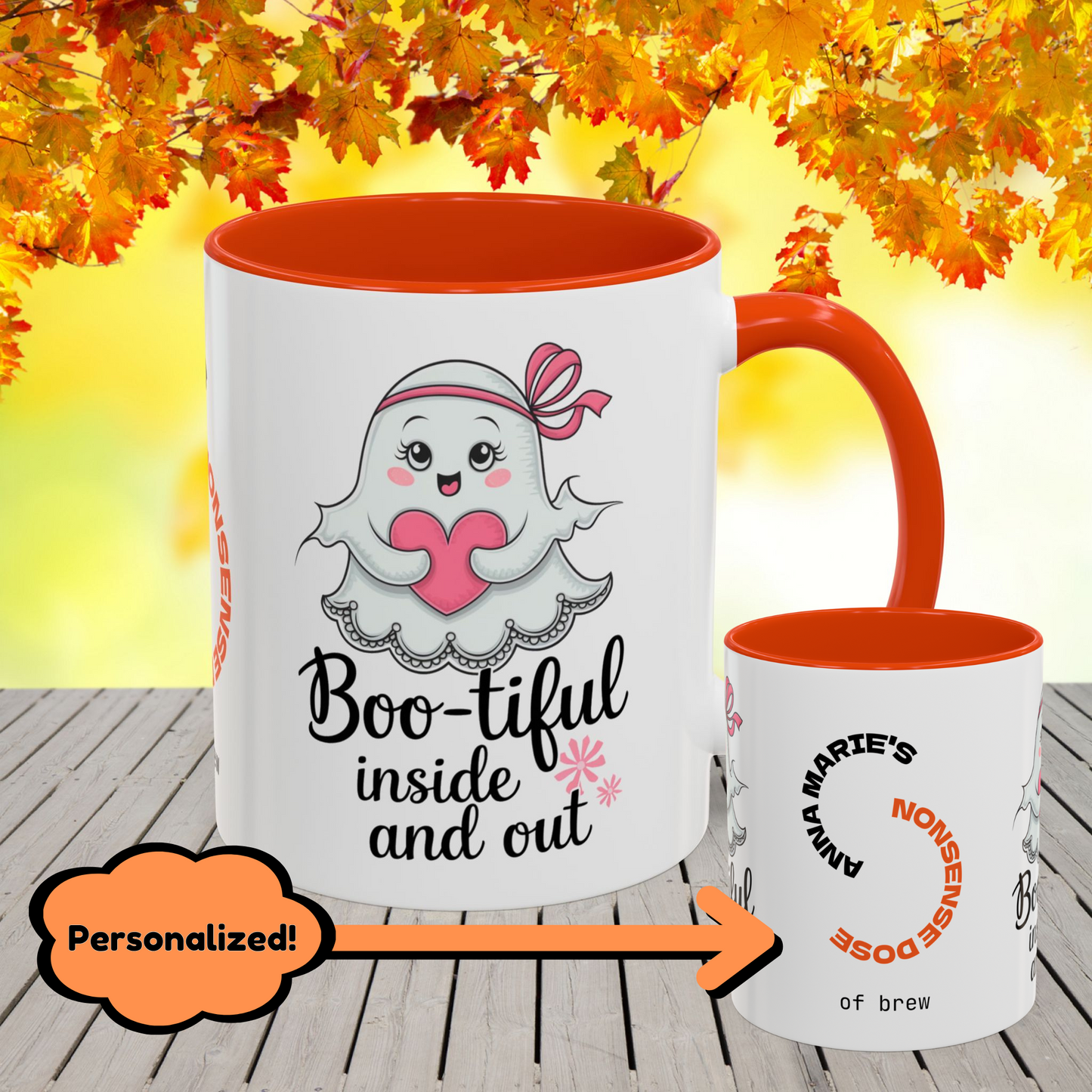 Boo-tiful Inside and Out Halloween Mug -empowering personalized coffee cup for self-love
