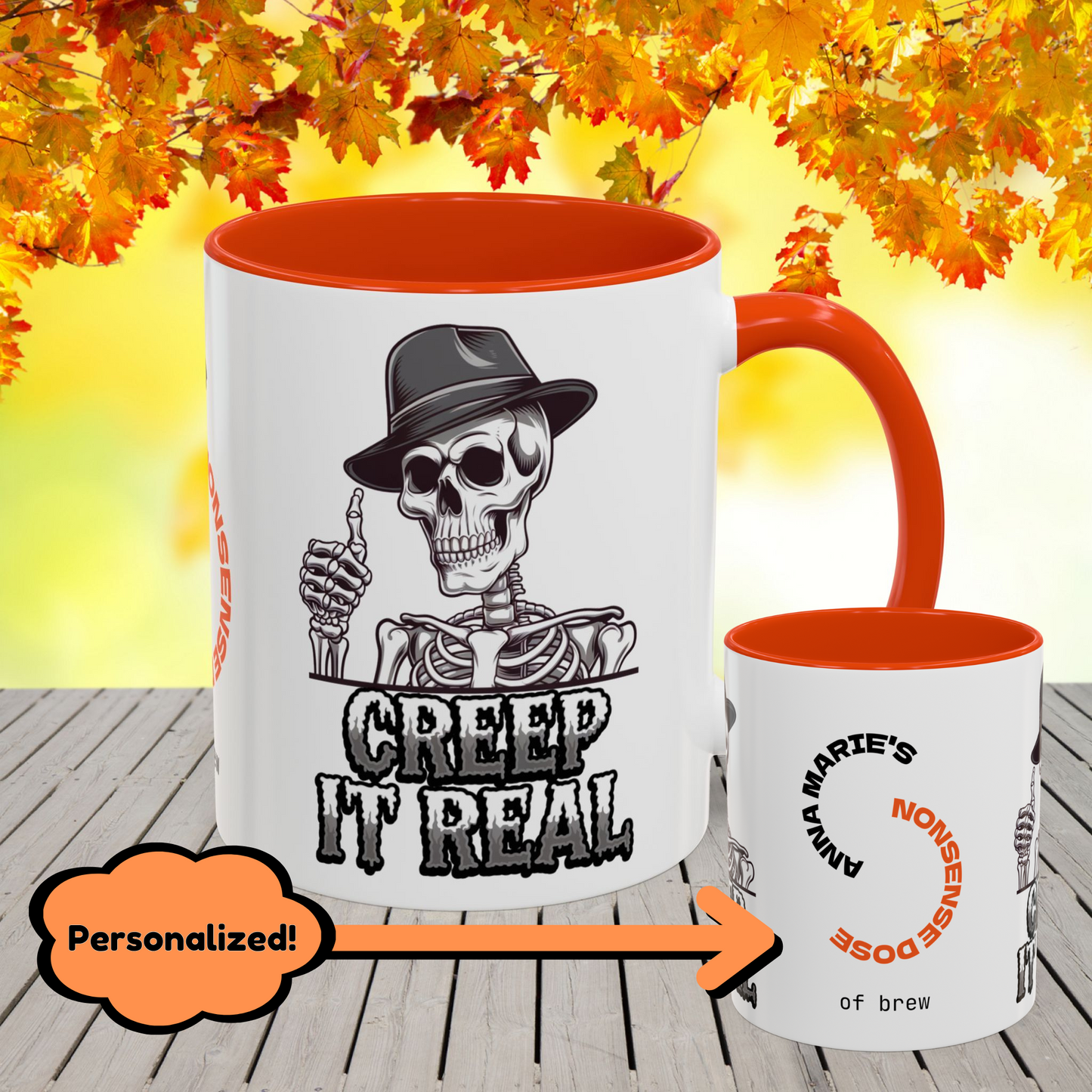 Creep It Real Halloween Mug -spooky fall coffee cup with fun seasonal message