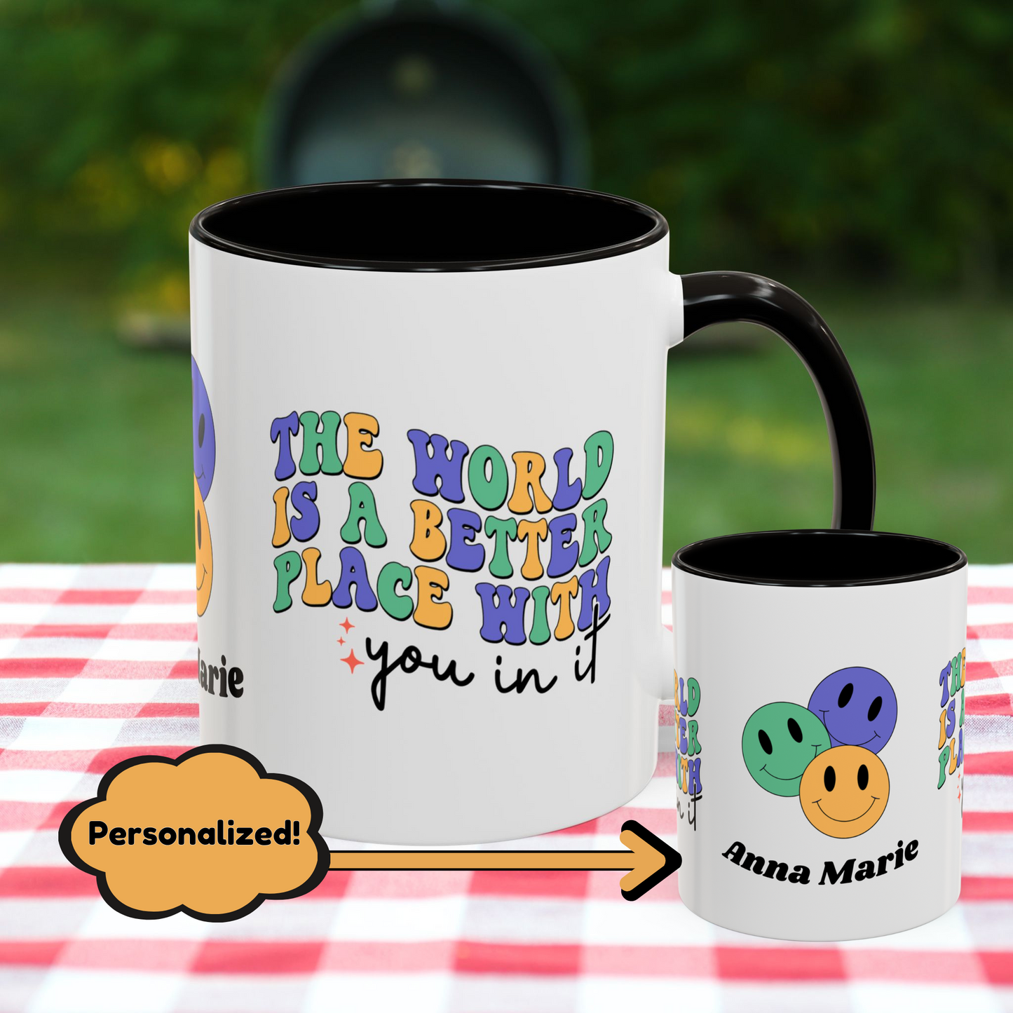 The World is a Better Place with You in It - Custom Retro Inspirational Wellness Mug for Mental Health Support