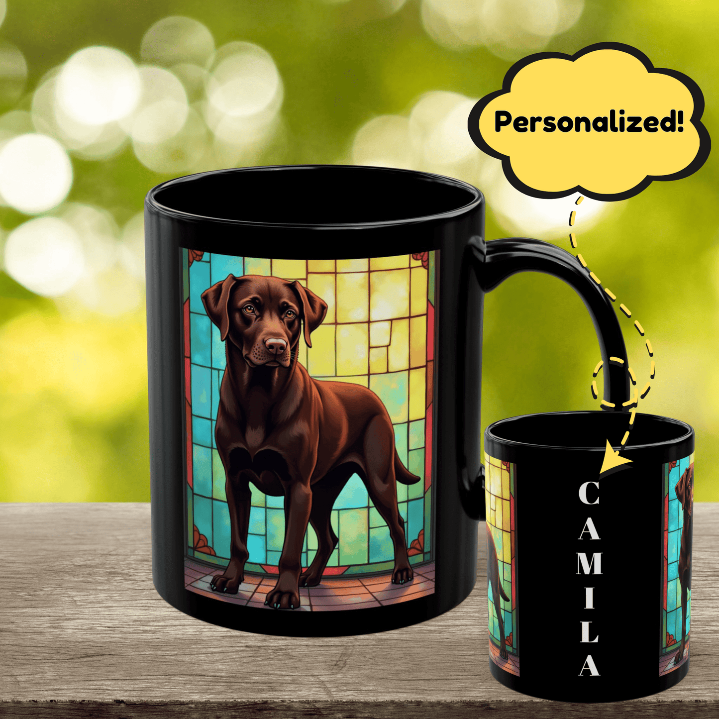 Labrador Retriever Chocolate personalized mug, custom coffee cup gift for Lab parents