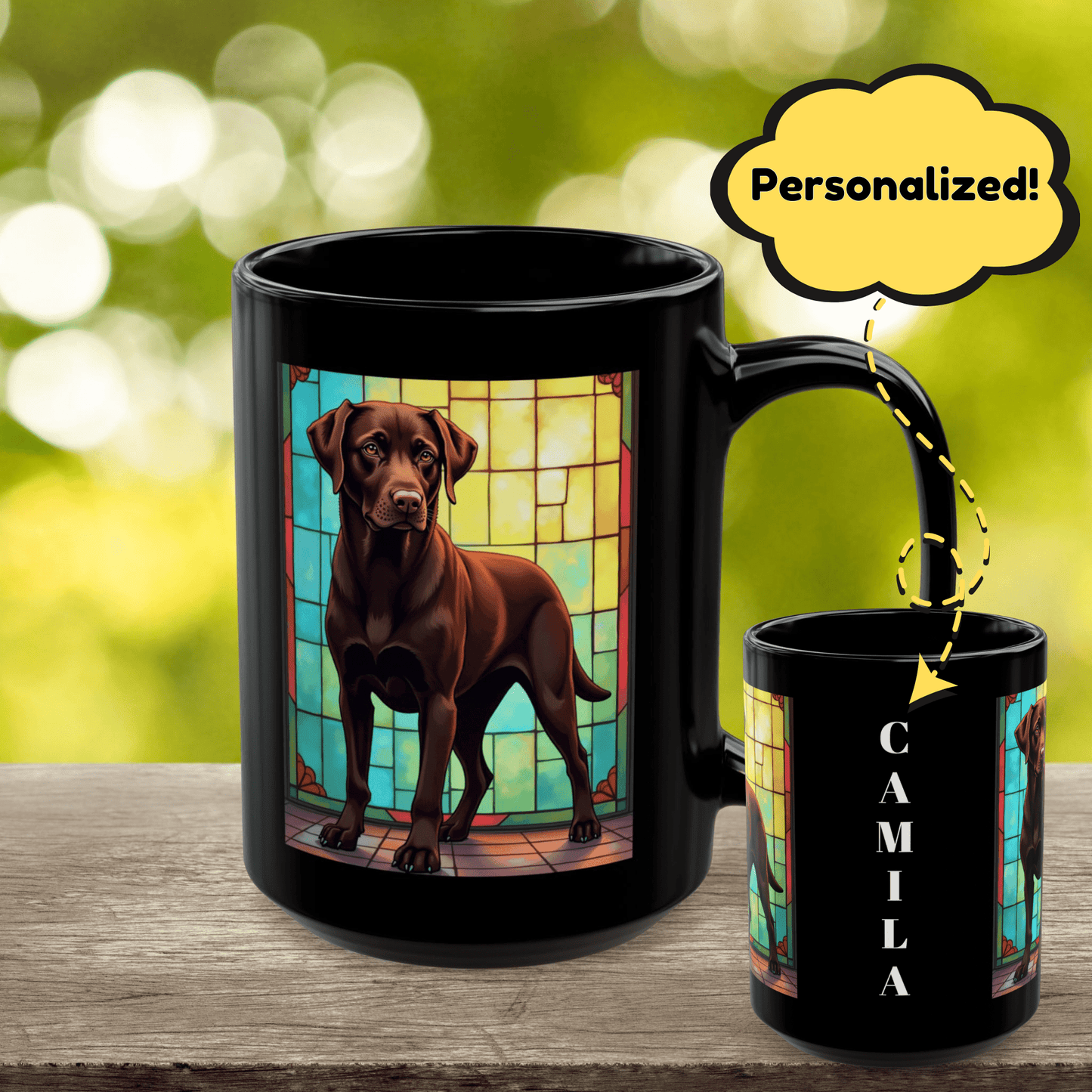 Labrador Retriever Chocolate personalized mug, custom coffee cup gift for Lab parents